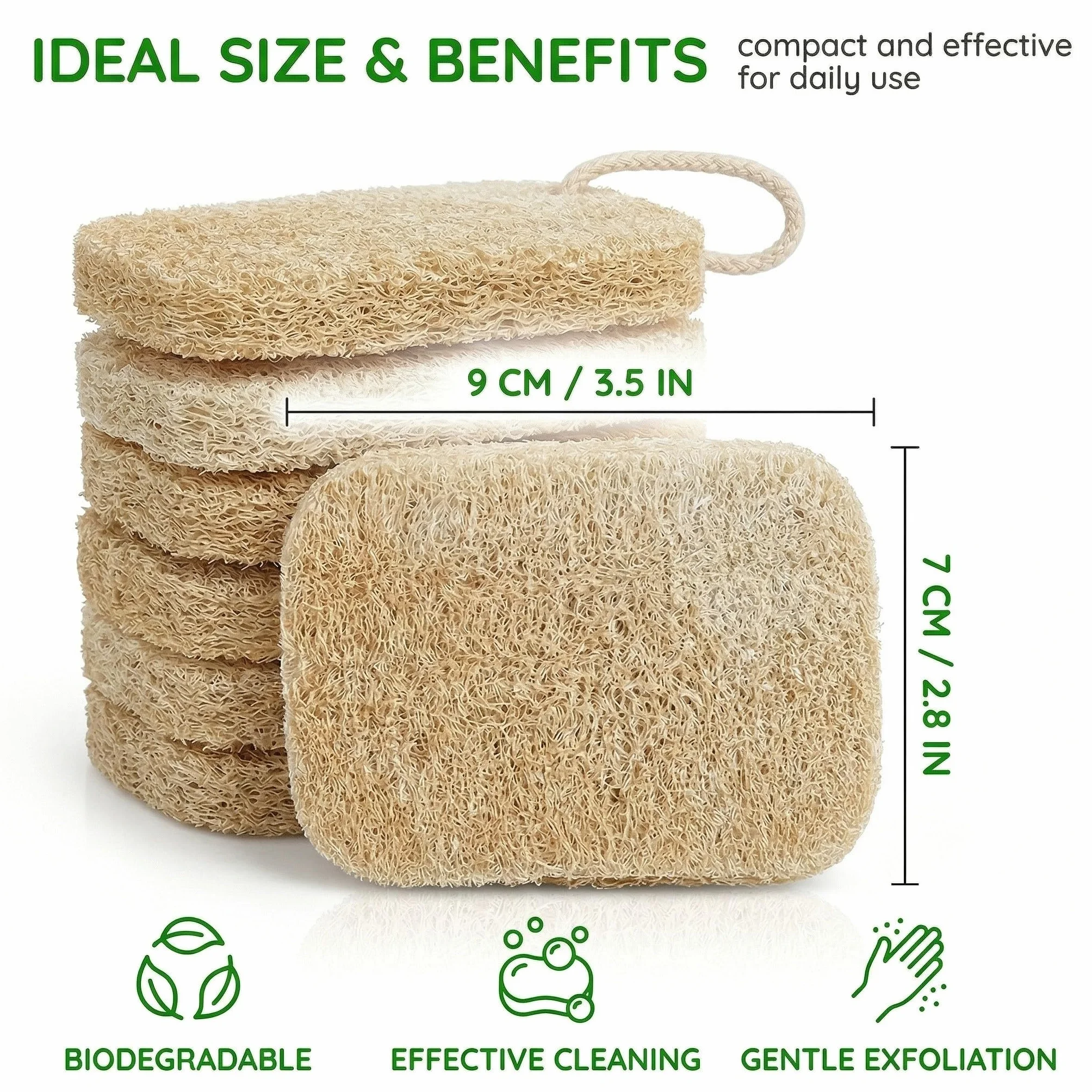 Esponja Lufa Natural Biodegradable 8 Piezas