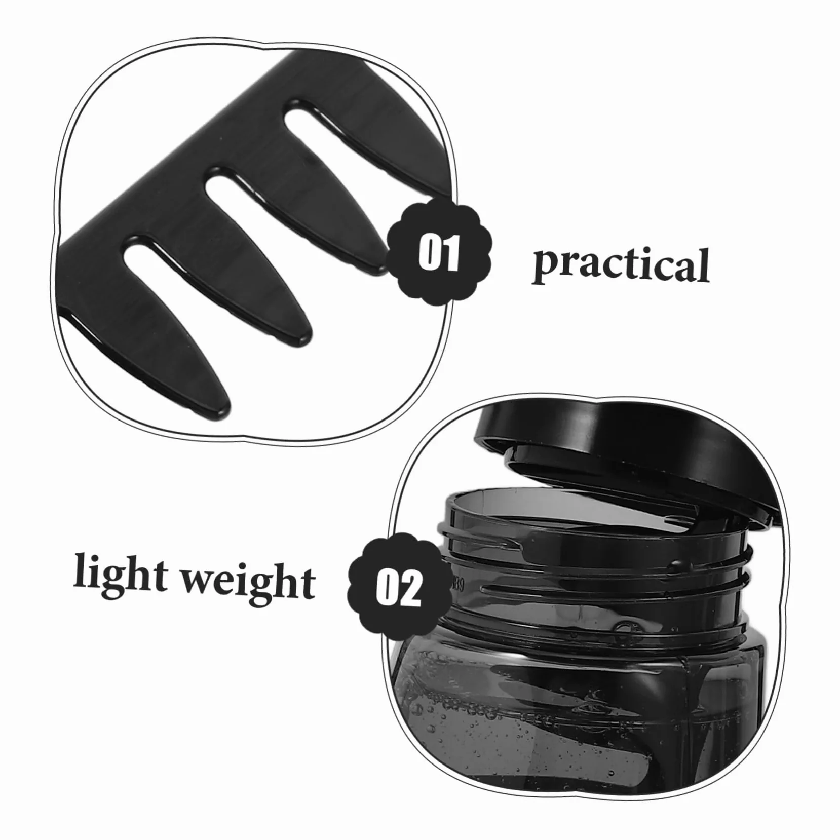 Didiseaon Botella Aplicadora de Gel para Peinar el Cabello Negro 260ml Pack de 3 Piezas Plástico Ligero y Portátil para Estilistas y Hombres