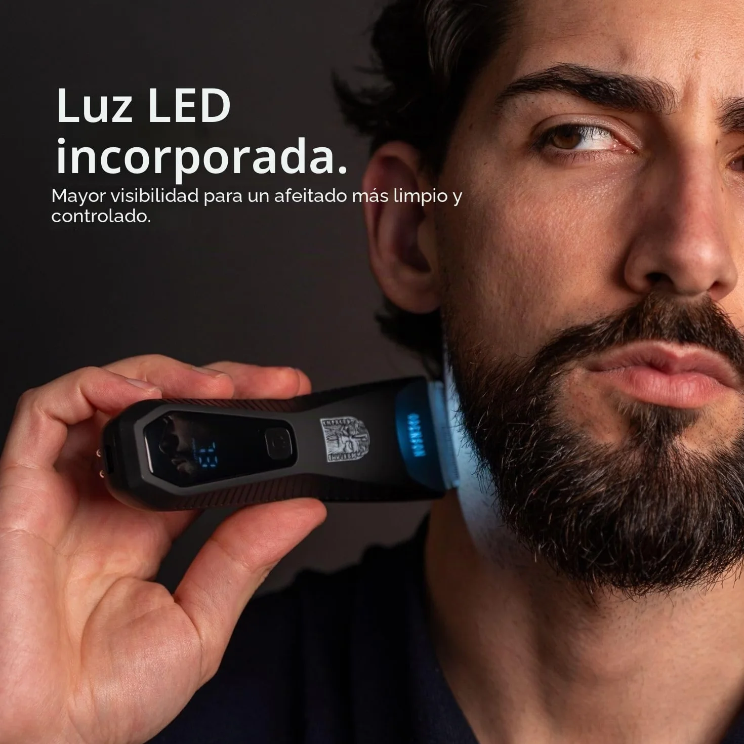 Odenson Cortapelos para barba y cuerpo impermeable inalámbrico recargable hombre afeitadora eléctrica