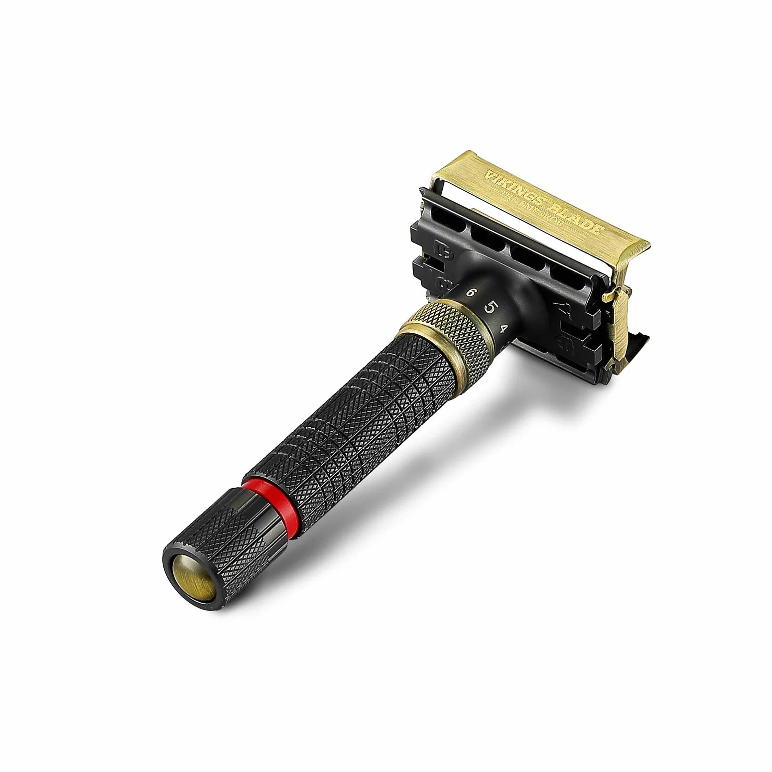 VIKINGS BLADE Maquinilla de afeitar clásica ajustable doble filo con funda de lujo