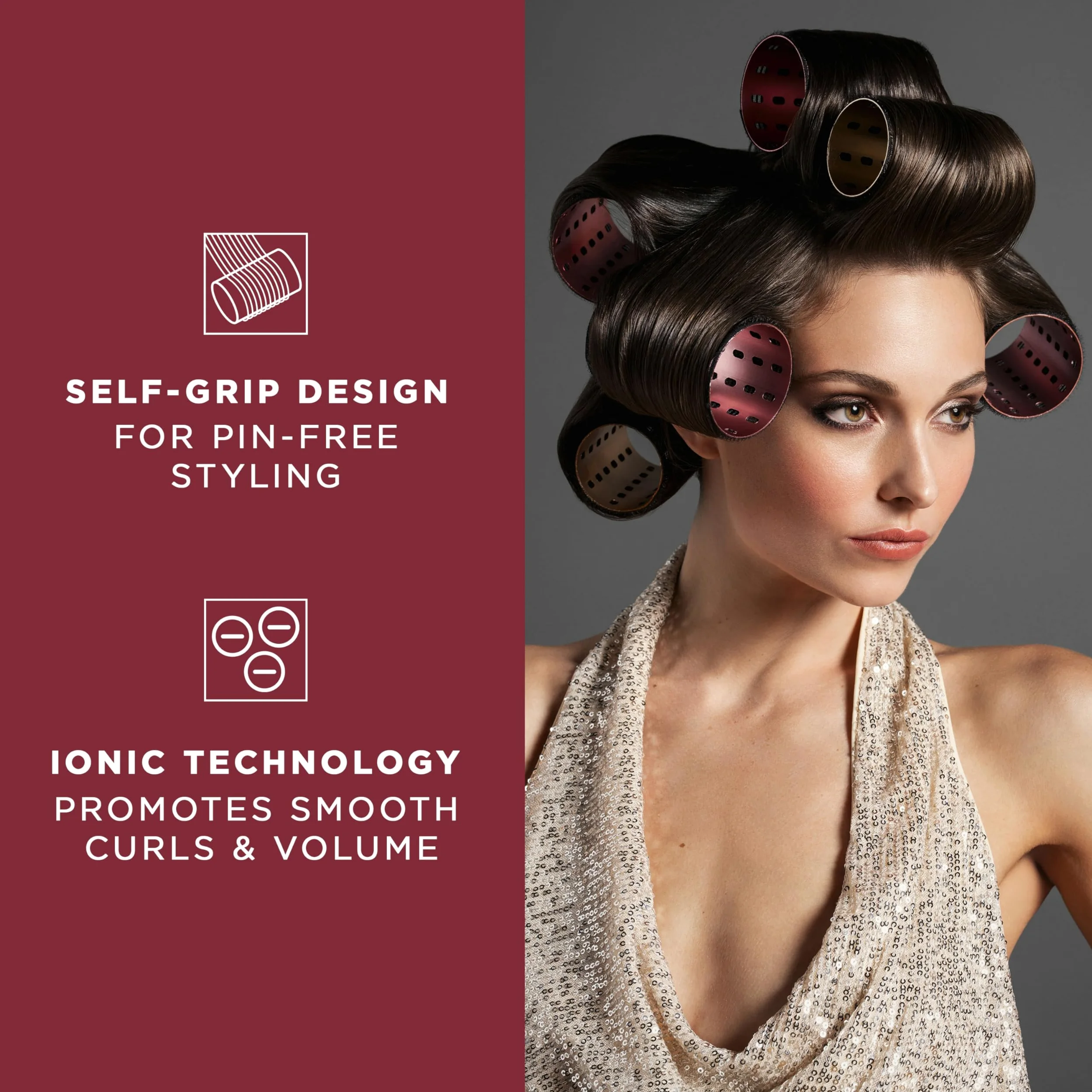 Fromm Thermalux - Rodillos de aluminio para el cabello, rodillos profesionales de autoagarre con núcleo de aluminio y tecnología iónica para volumen, ondas y flequillo de cortina, ideales para todo