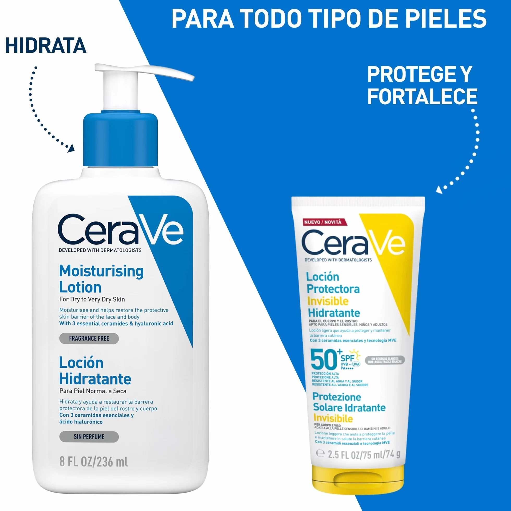 CeraVe Loción Protectora Invisible Hidratante SPF 50+ 75 ml