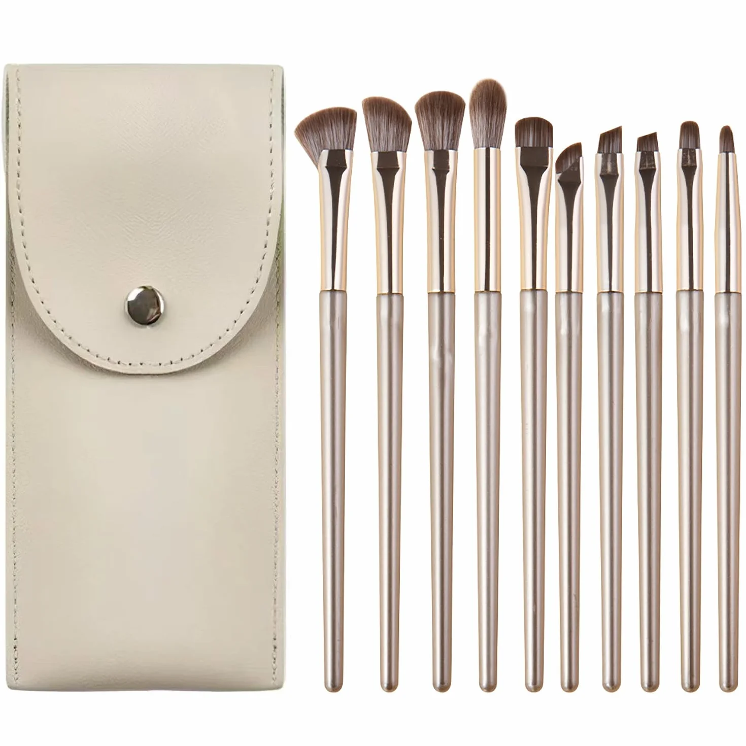 Set de Pinceles de Maquillaje Profesional 10 Piezas con Bolsa de PU
