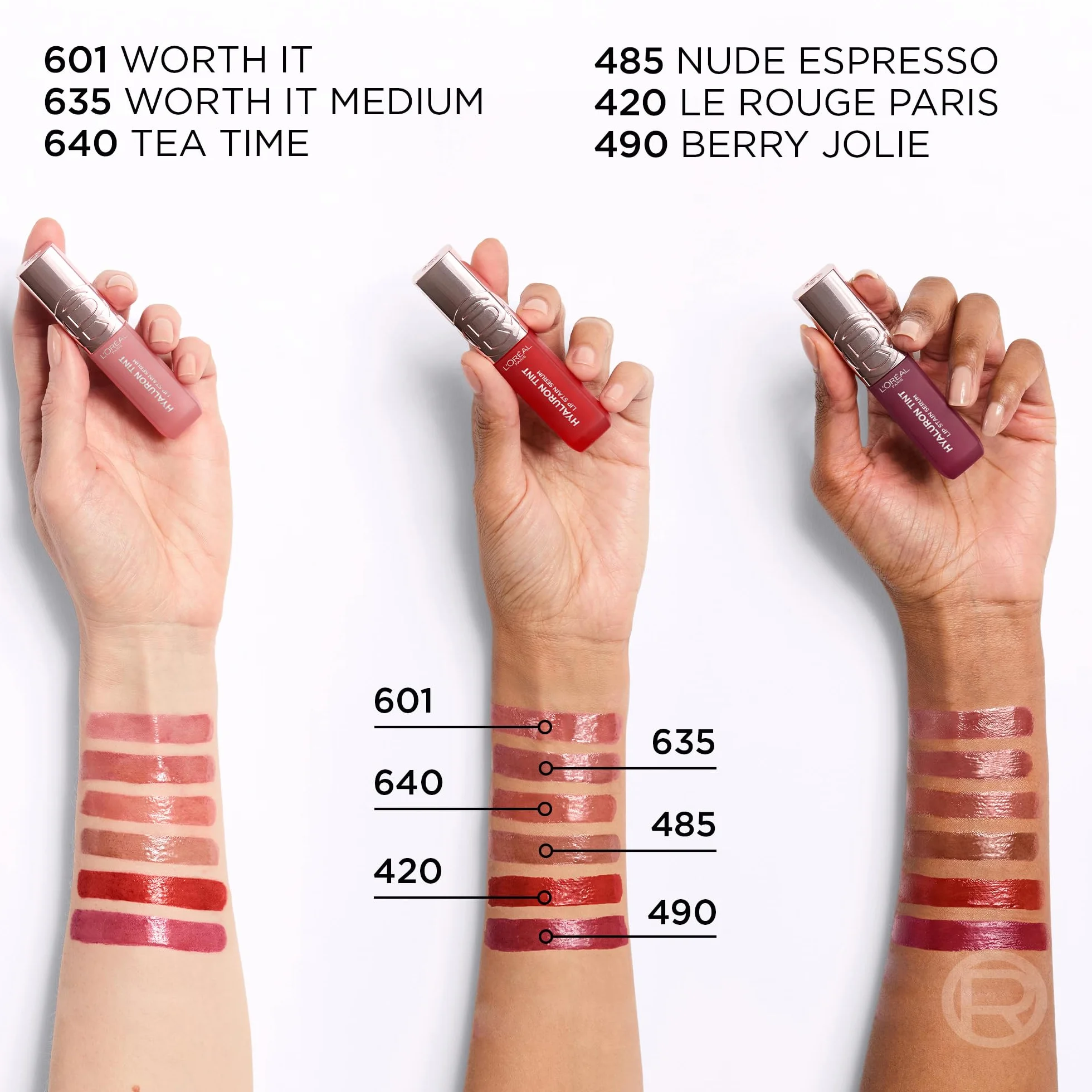 L’Oréal Paris Hyaluron Tint Tinta de Labios Multiusos Hidratación Intensa Color Natural Ácido Hialurónico Worth It 601