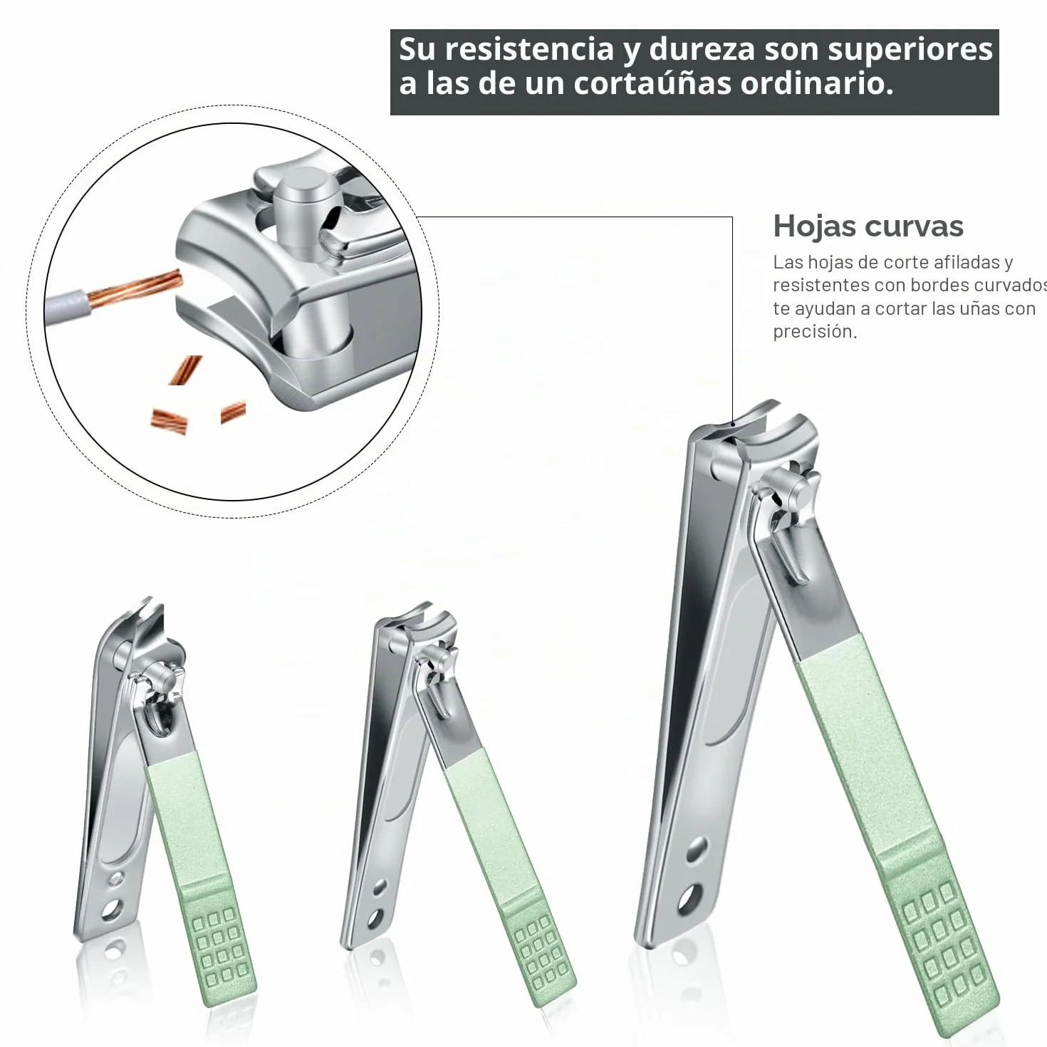 Set de Manicura Pedicura Profesional Cortaúñas Acero Inoxidable 10 Piezas Caja de Cuero Verde