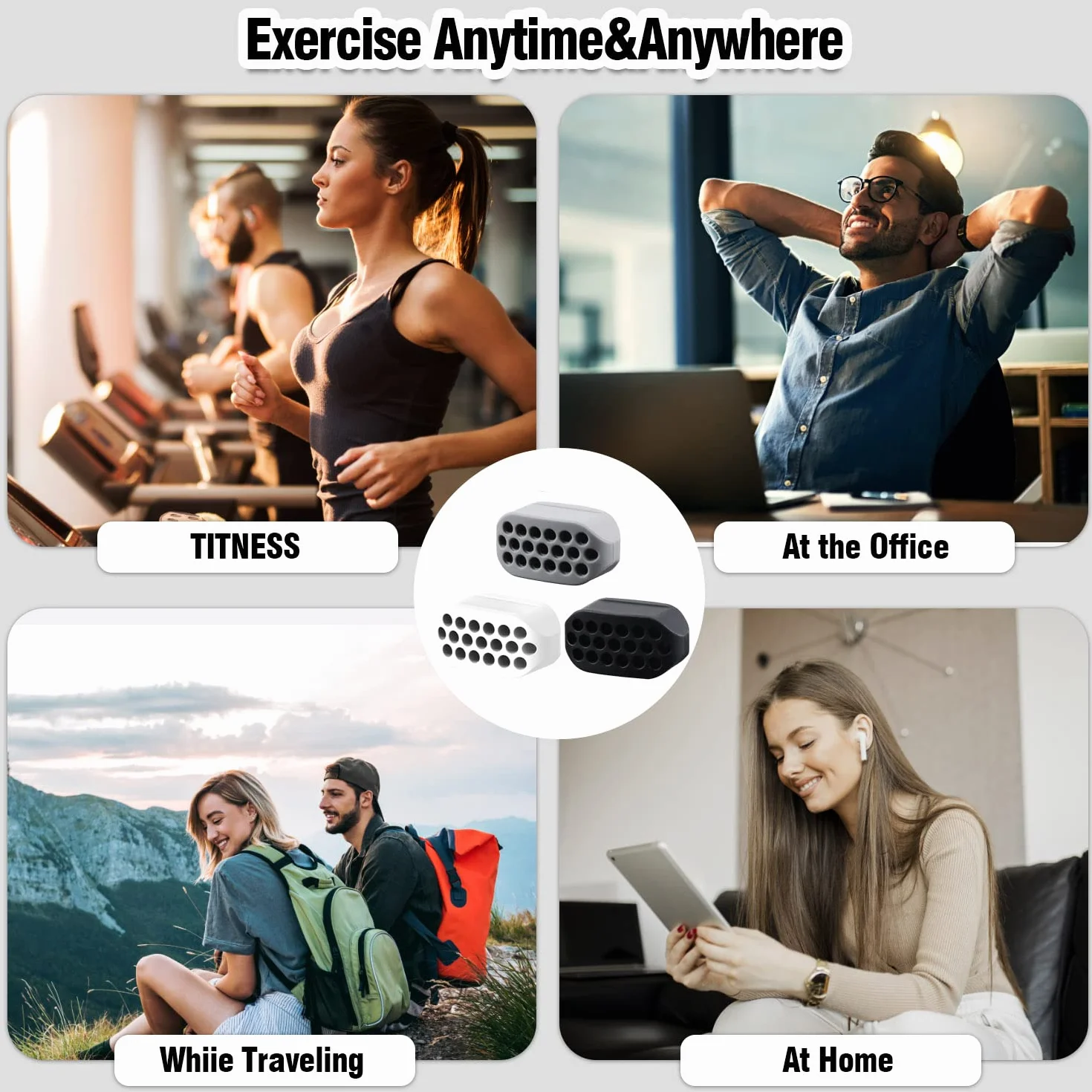 JSMTKJ 6 Piezas Ejercitador de Mandibula, Jawline Exerciser, Entrenador de Músculos de Línea de Mandíbula