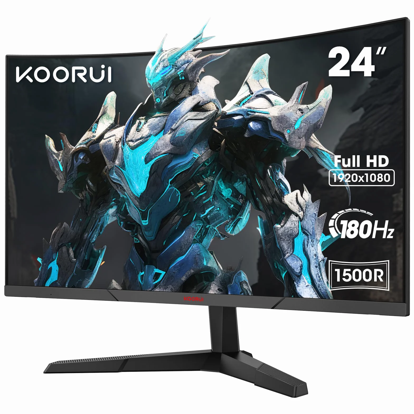 KOORUI 24E6CA Monitor Gaming Curvo 24 Pulgadas 180Hz 1ms 1500R HDR VA 3000:1 FHD 1920x1080