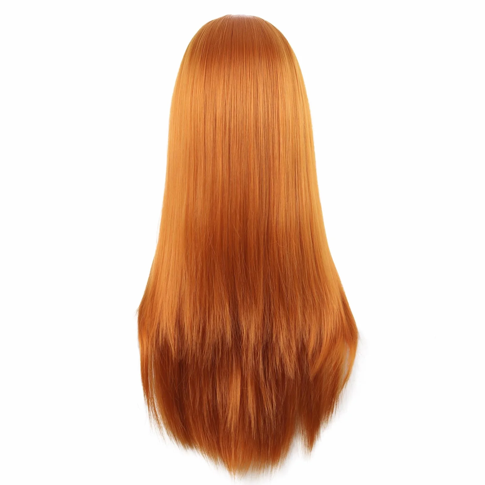 MapofBeauty Peluca larga 28 pulgadas 70 cm fibra de alta temperatura color naranja claro