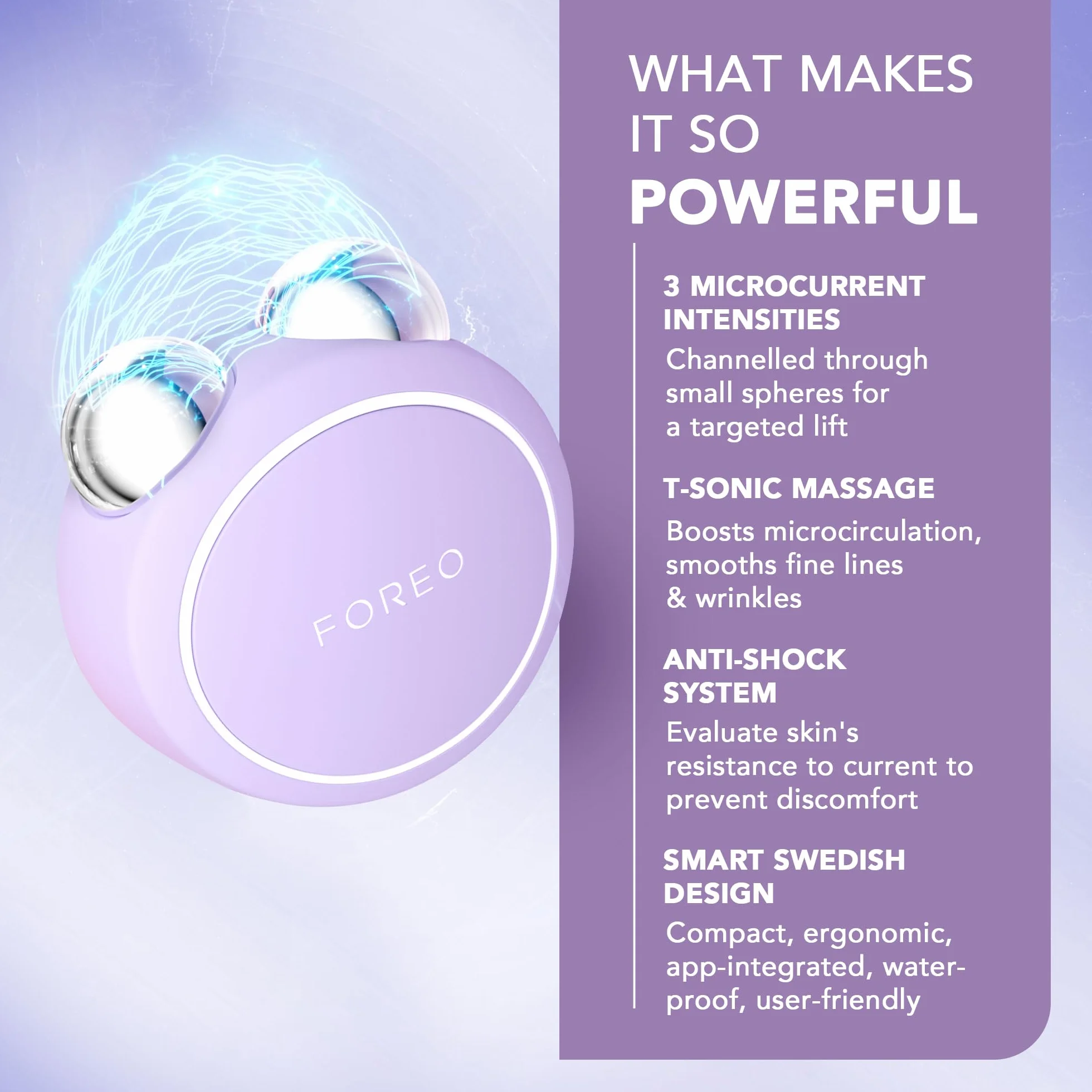FOREO BEAR mini Masajeador facial eléctrico de microcorrientes Lifting facial no invasivo