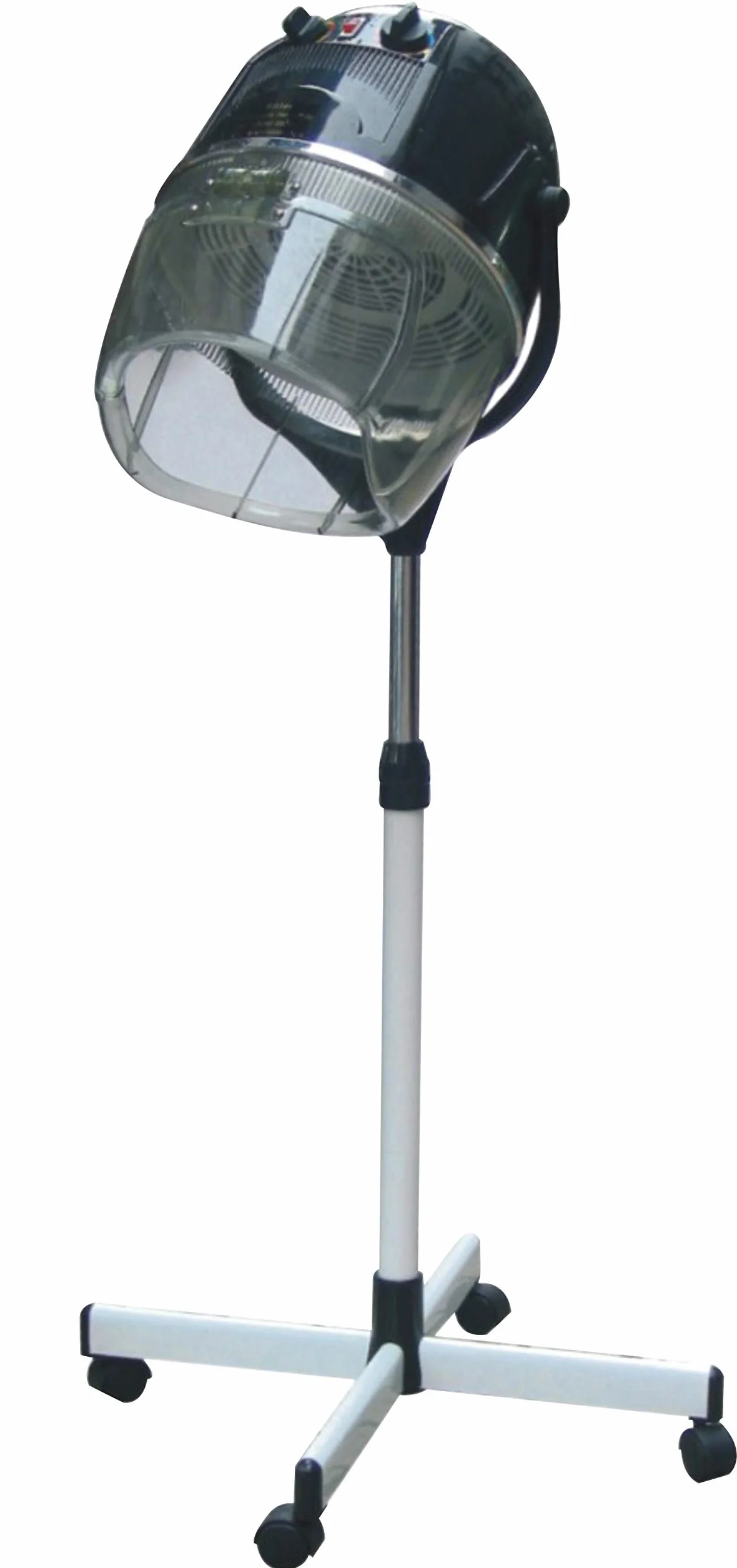 Italian Design Secador Casco 2 Speed Termo Regulador Tiempo Campana Plástico Ahumado Altura Ajustable 86-122 cm Ruedas Flexibles