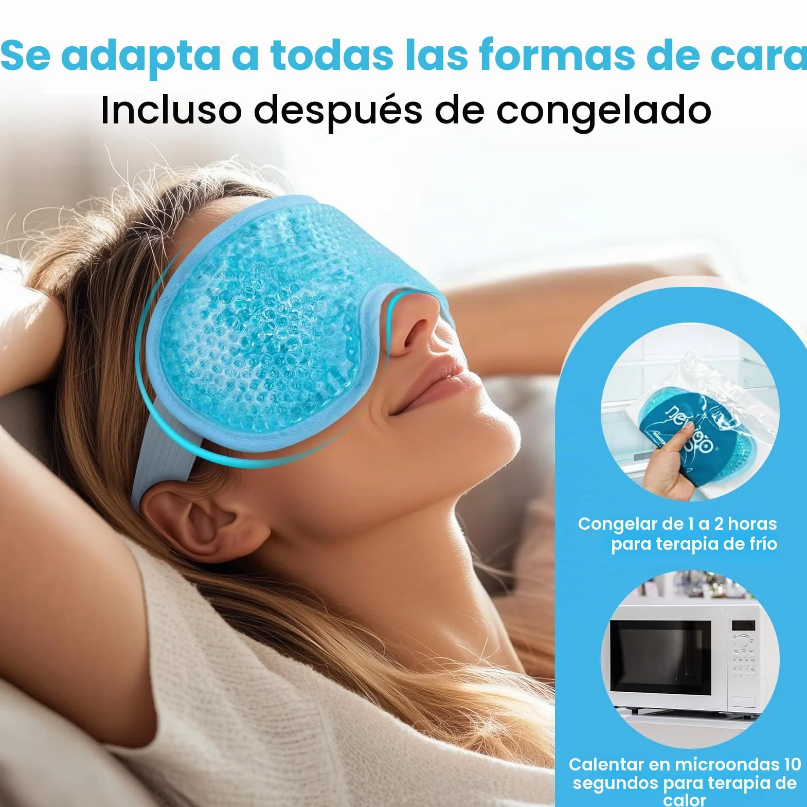 NEWGO Antifaz Gel Frío Ojos Máscara para Dormir Fría o Caliente para Ojos Hinchados Migrañas