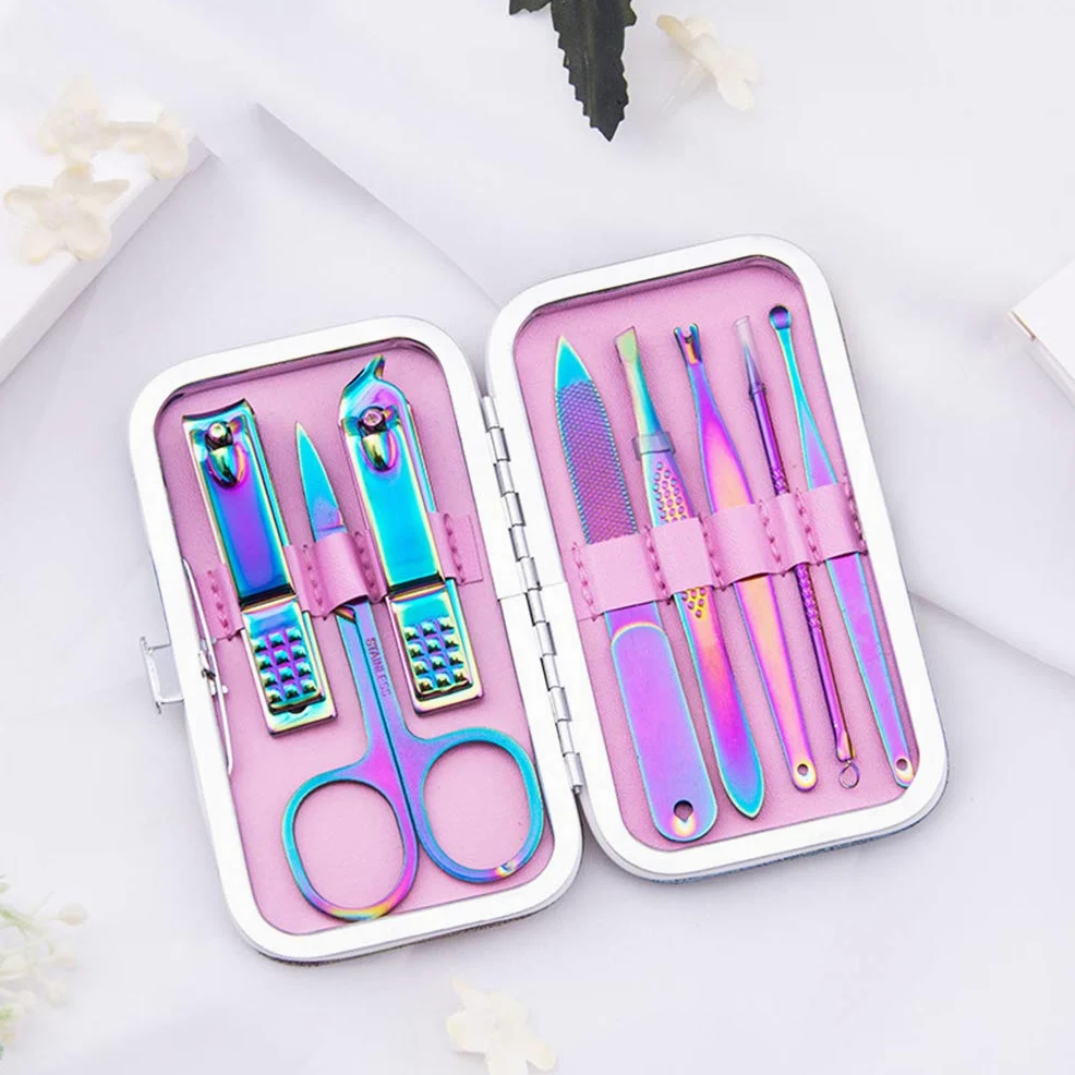 Juego de manicura, cortaúñas, pedicura, kit de manicura de acero inoxidable, kit de herramientas de manicura/pedicura de uñas de viaje portátil, kit de herramientas de manicura de viaje profesional co