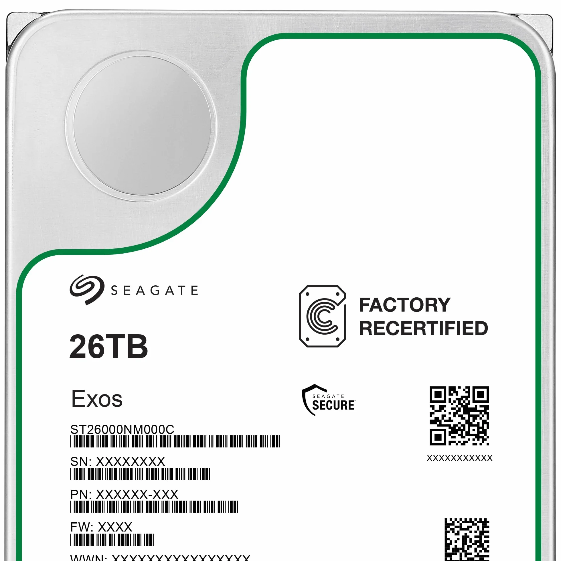 Seagate Exos 26 TB Disco Duro Interno 3.5 Pulgadas SATA3 256 MB Caché Reacondicionado