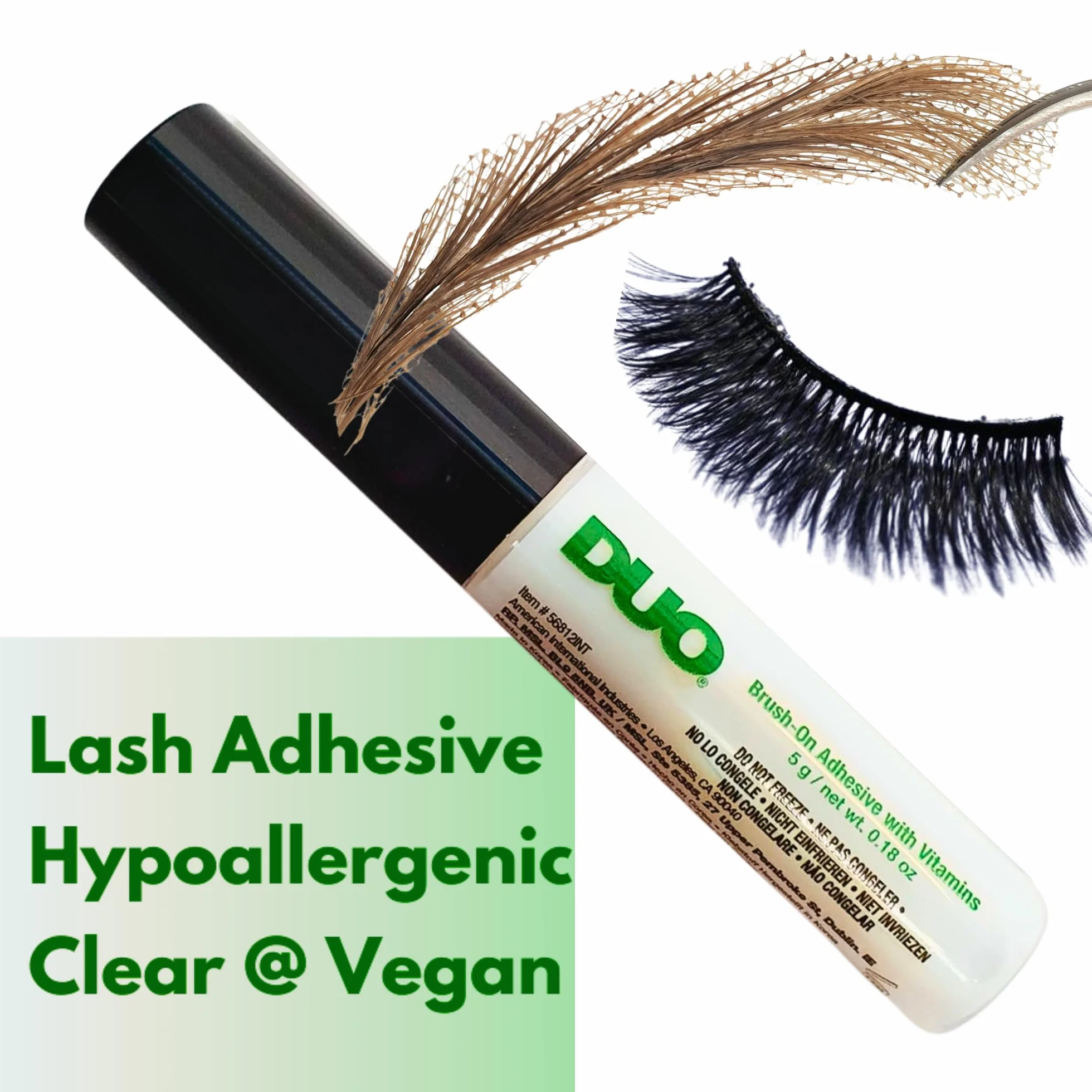Adhesivo DUO resistente al agua para pestañas y cejas, vegano