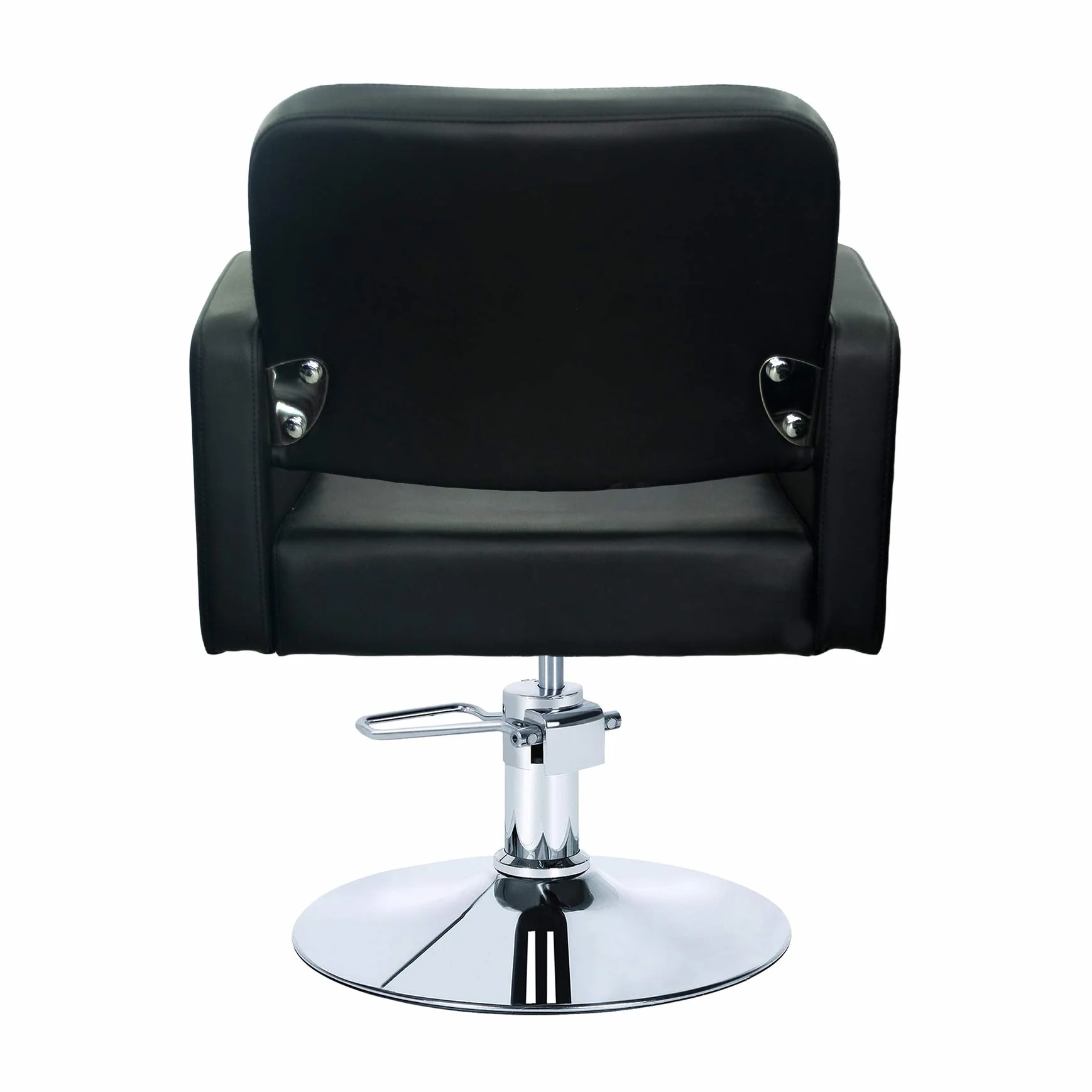 Sillón Profesional de Peluquería 360º Giratoria Base Fijo Apoyapies Metal Altura Regulable Asiento Suave Piel