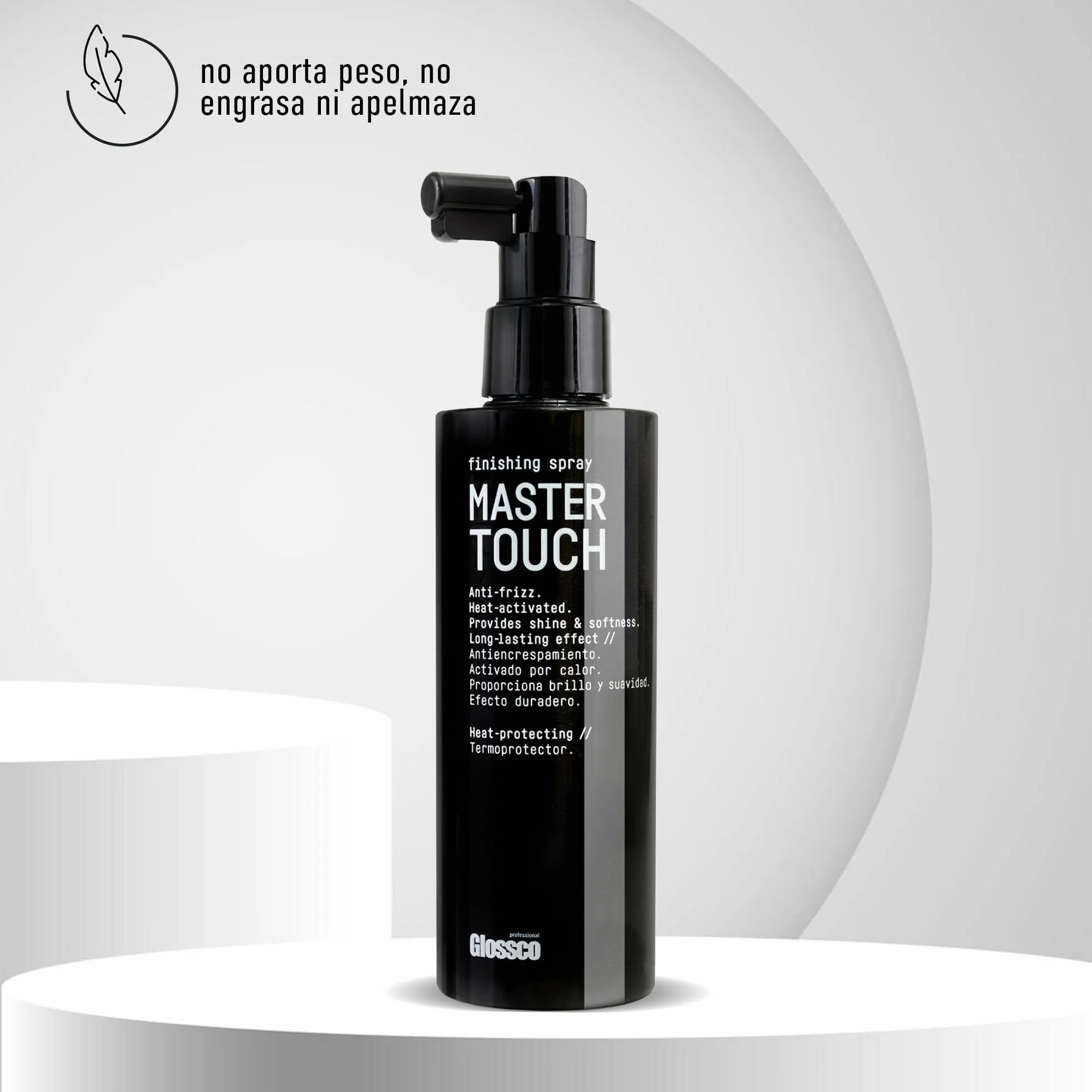 GLOSSCO PROFESSIONAL Master Touch Anti Frizz Spray 250 ml Suaviza Brillo Antiencrespamiento Cabello Protege Calor