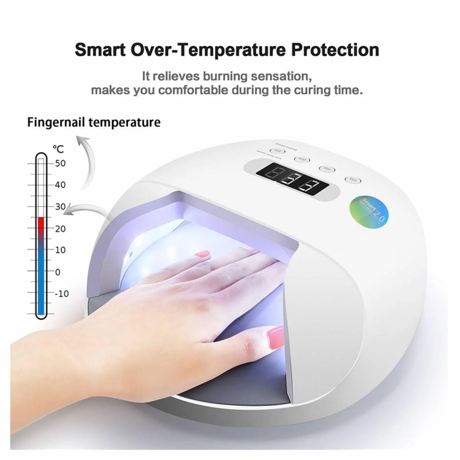Lampara UV LED Uñas, Lámpara de uñas LED UV Lámpara de uñas Secador de gran potencia Gel de uñas de curado rápido Secadores de uñas profesionales Máquina de herramientas de secado de gel UV,para uñas