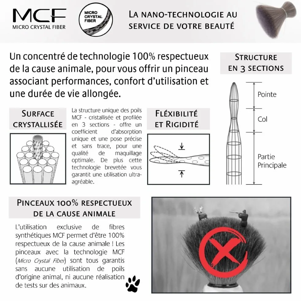 Estuche de 7 brochas de maquillaje Texamo Lunay con cerdas MCF, uso profesional Végan