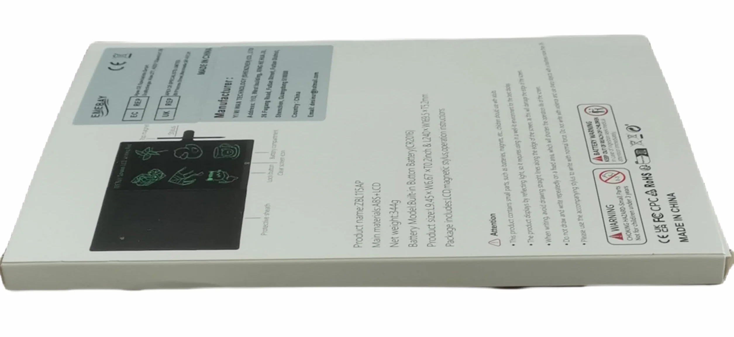 EMEBAY Tableta de escritura LCD 11,5" bloc de notas digital 3,2 mm para niños adultos