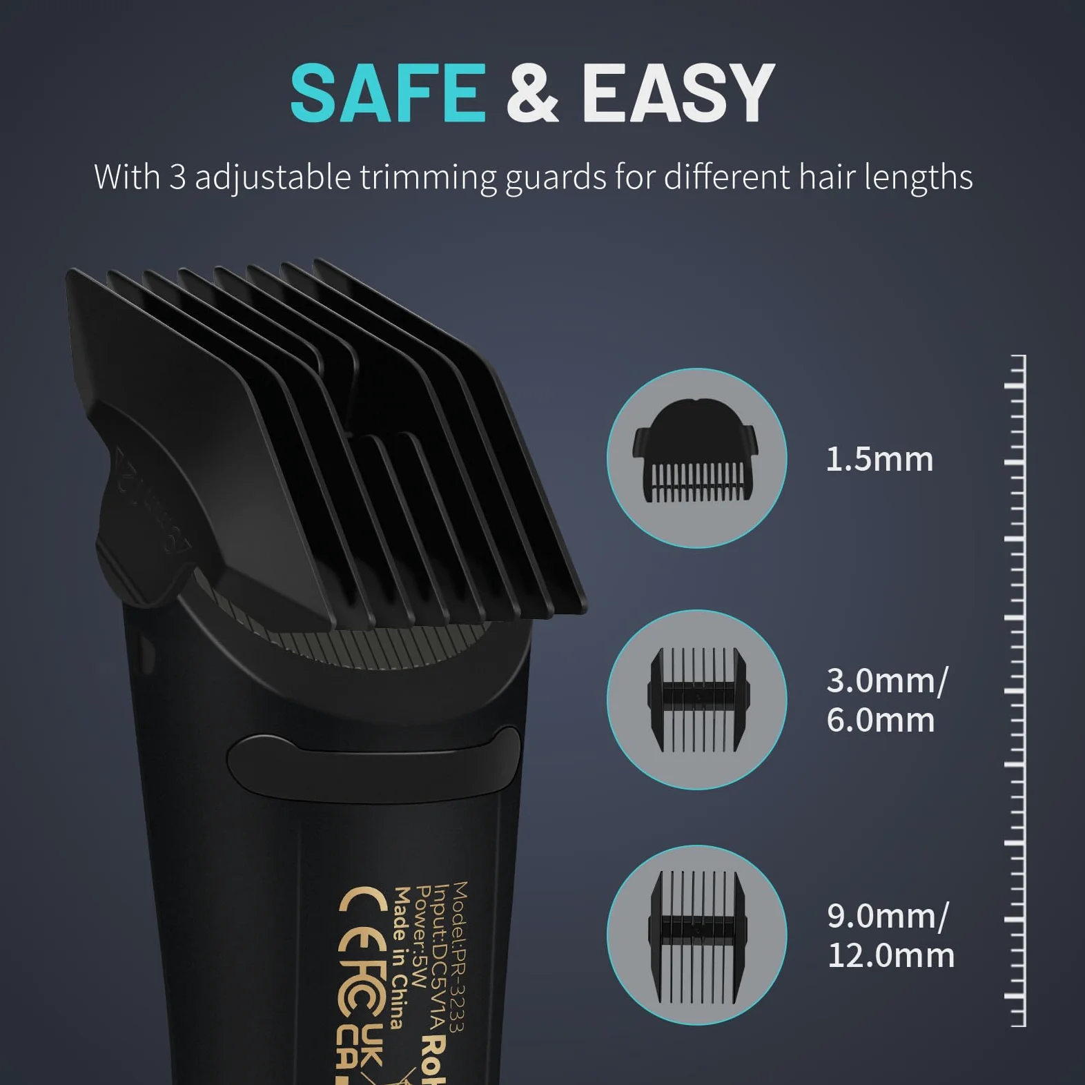 PRITECH Recortadora de vello púbico impermeable para hombres, afeitadora de hoja de cerámica con carga USB, uso húmedo y seco y diseño sin níquel, seguro para bolas y piel sensible (negro)