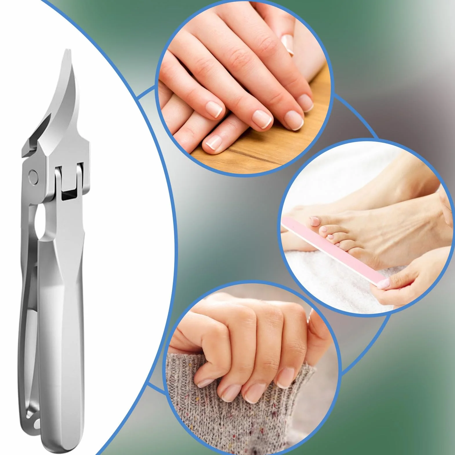 Cortauñas para Personas Mayores de Acero Inoxidable - Cortauñas para Uñas de los Pies