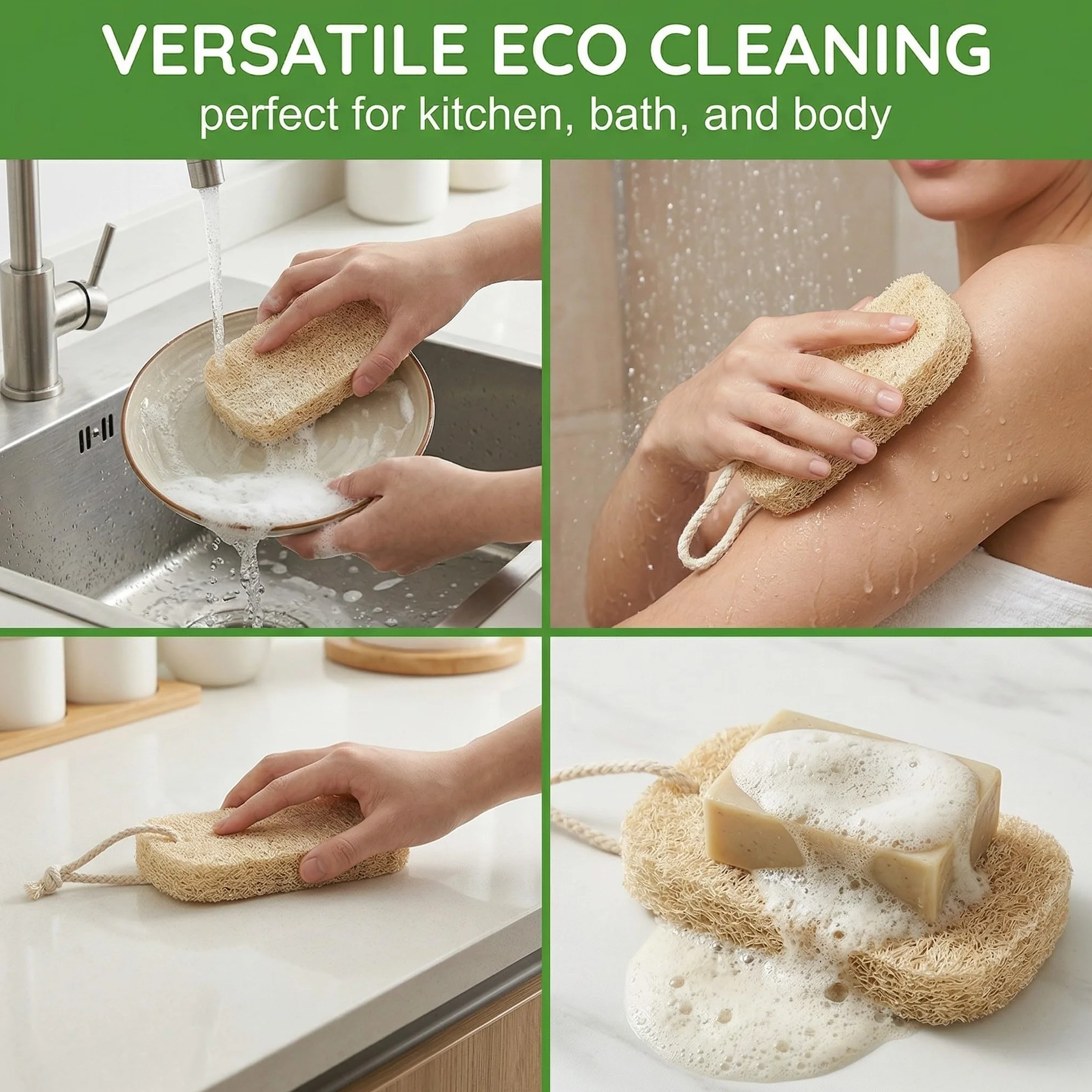 Esponja Lufa Natural Biodegradable 8 Piezas