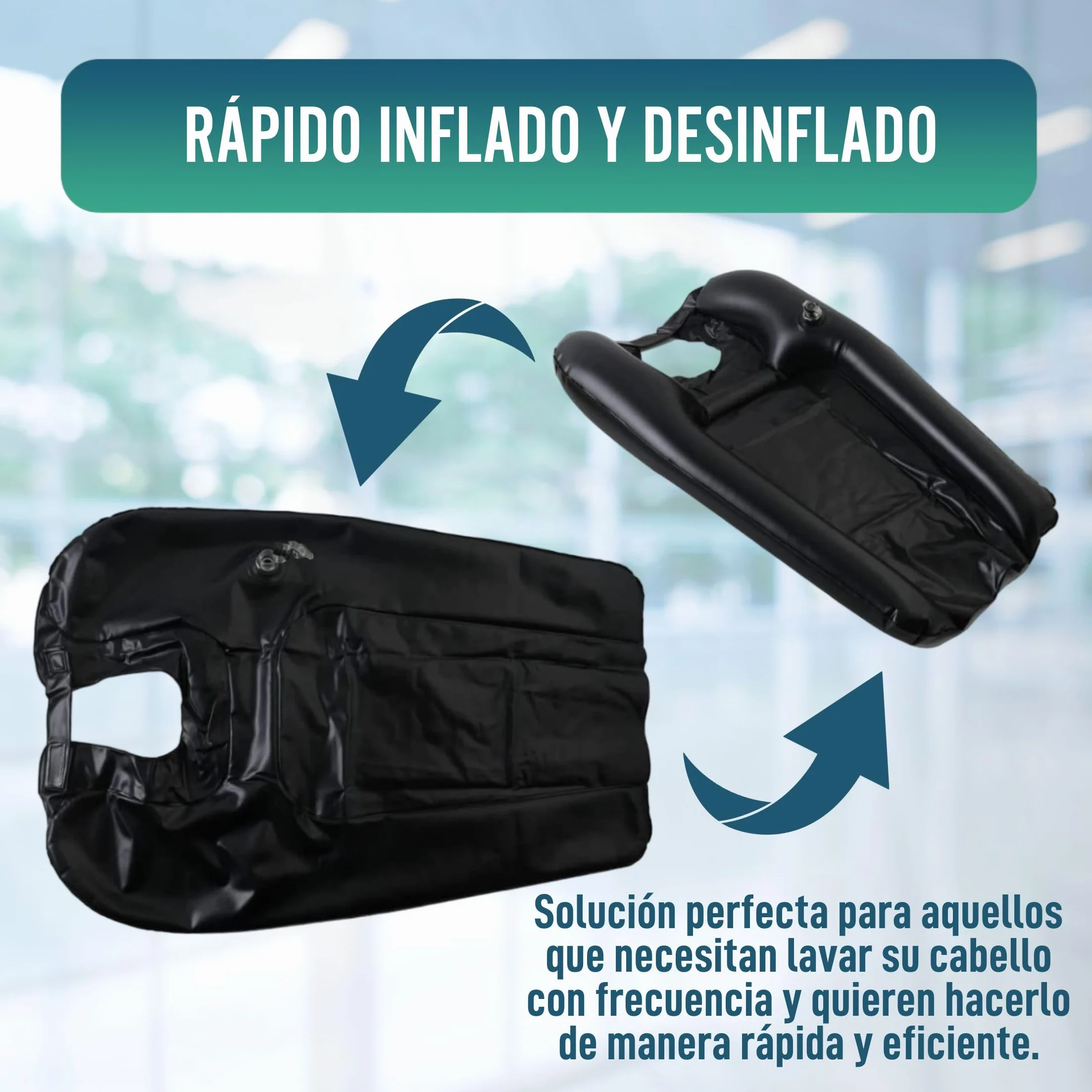 Lavacabezas Portátil Hinchable para Cama Adultos Niños Peluquería Hogar OrtoPrime