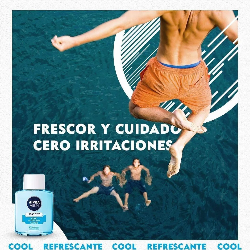 NIVEA MEN Sensitive Cool Loción After Shave 100 ml 0% Alcohol