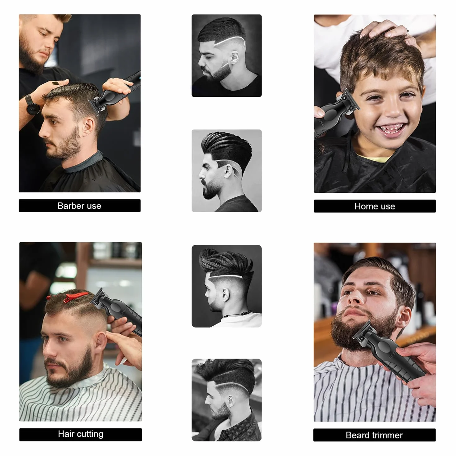 KEMEI 2299 Cortadora de Pelo Profesional Inalámbrica, Maquina de Cortar Pelo Hombre con Hoja en T