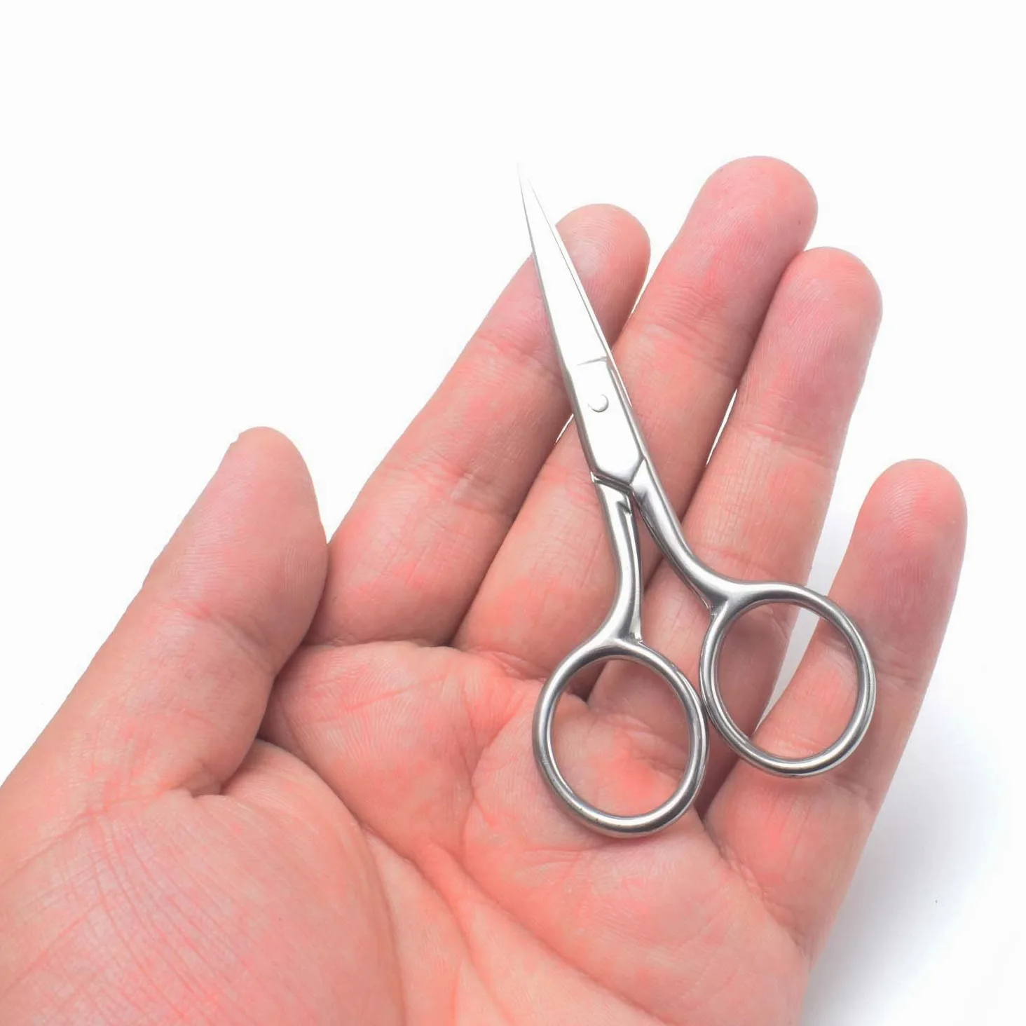Tijeras profesionales para el cuidado personal del vello facial y la nariz de la oreja, recorte de cejas, tijeras de punta recta fina de acero inoxidable para hombre