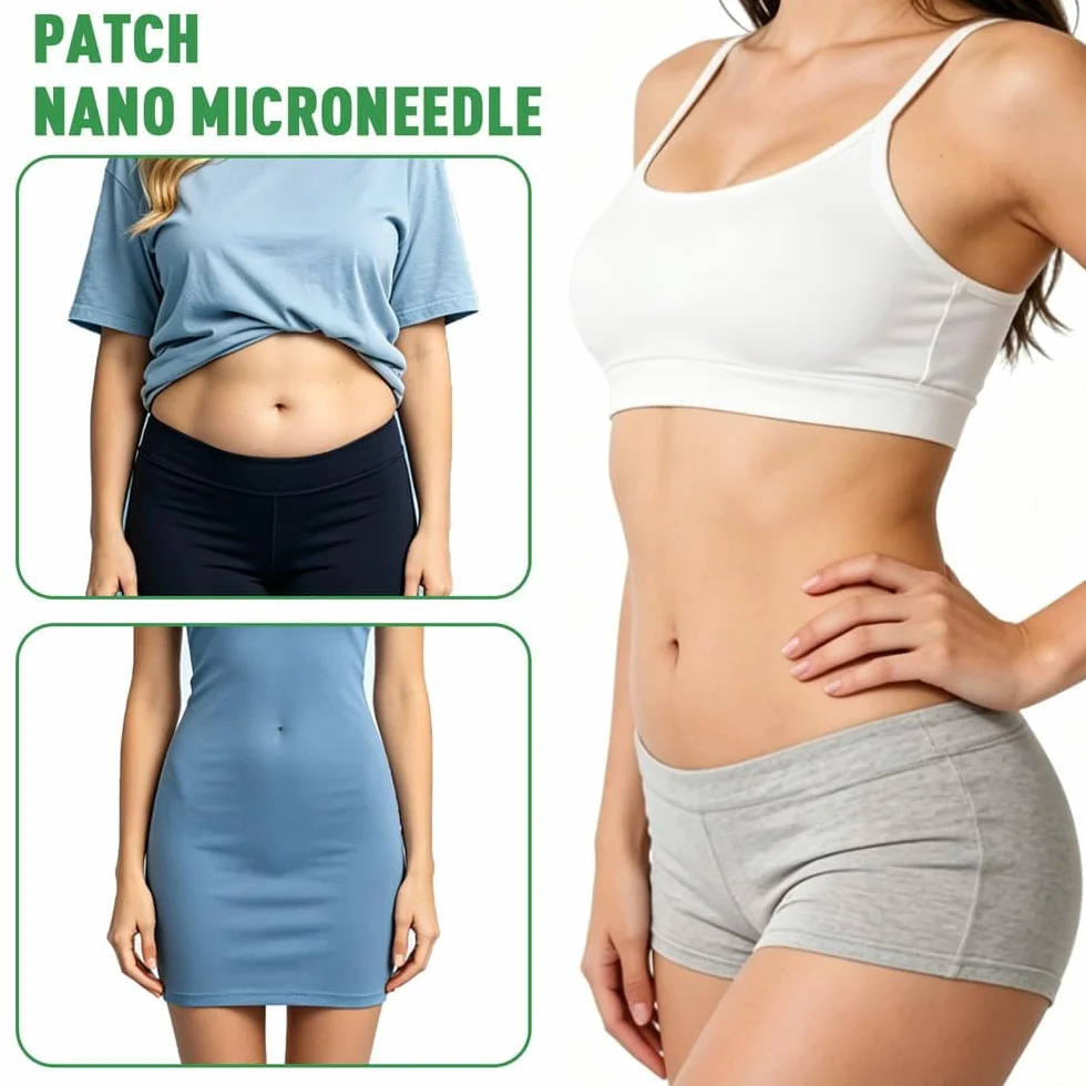 Moringa Parches para Adelgazar con Berberina, Parche Nano Microneedle Adelgazador 28 Piezas 10 en 1