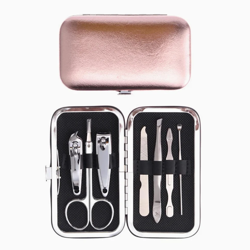Kit de manicura y pedicura, juego de cortaúñas de 7 piezas, kit de herramientas de manicura, kit de aseo profesional, herramientas de cuidado de cortador de uñas para viajes a casa, para hombres y m
