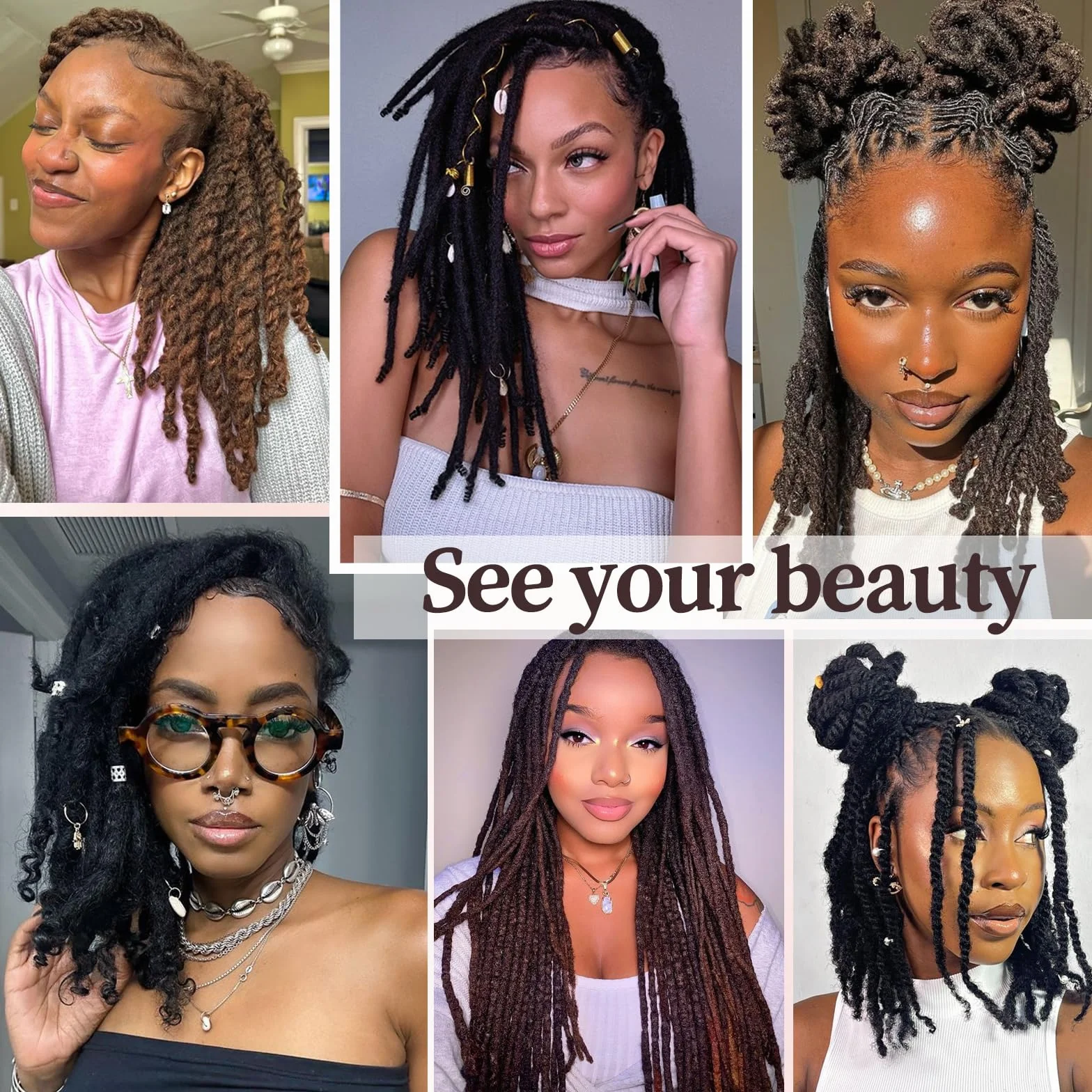 Afro Kinky Curly Braiding Bulk Hair Mini Twists Synthetic Cuban Twist Soft Locs Micro Spring Twist Dreadlocks 1B# 8 Inch Pack of 3
