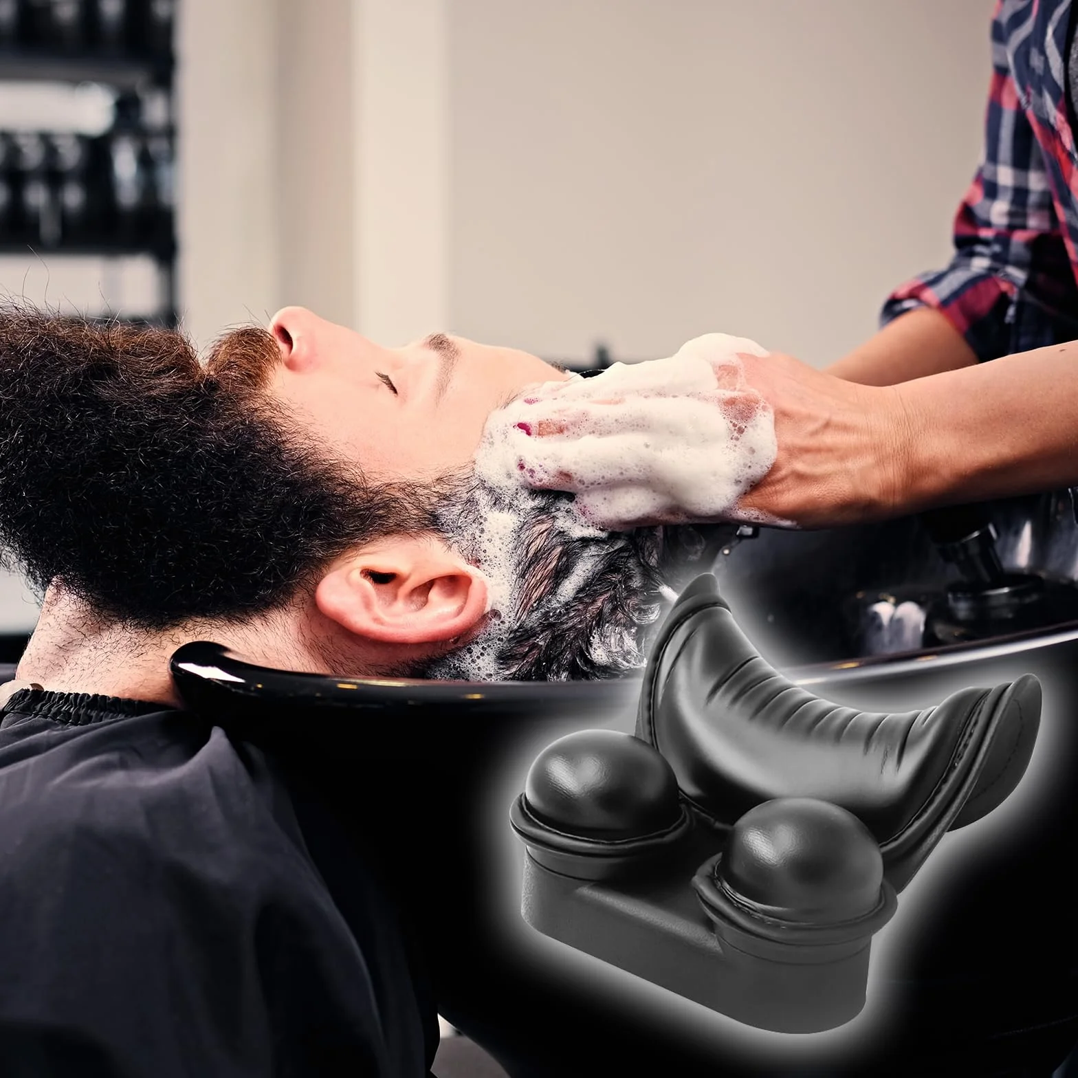 Almohada de Lavado para Cabello, Silicone Shampoo Bowl Gripper, Cojín para Cuello de Spa