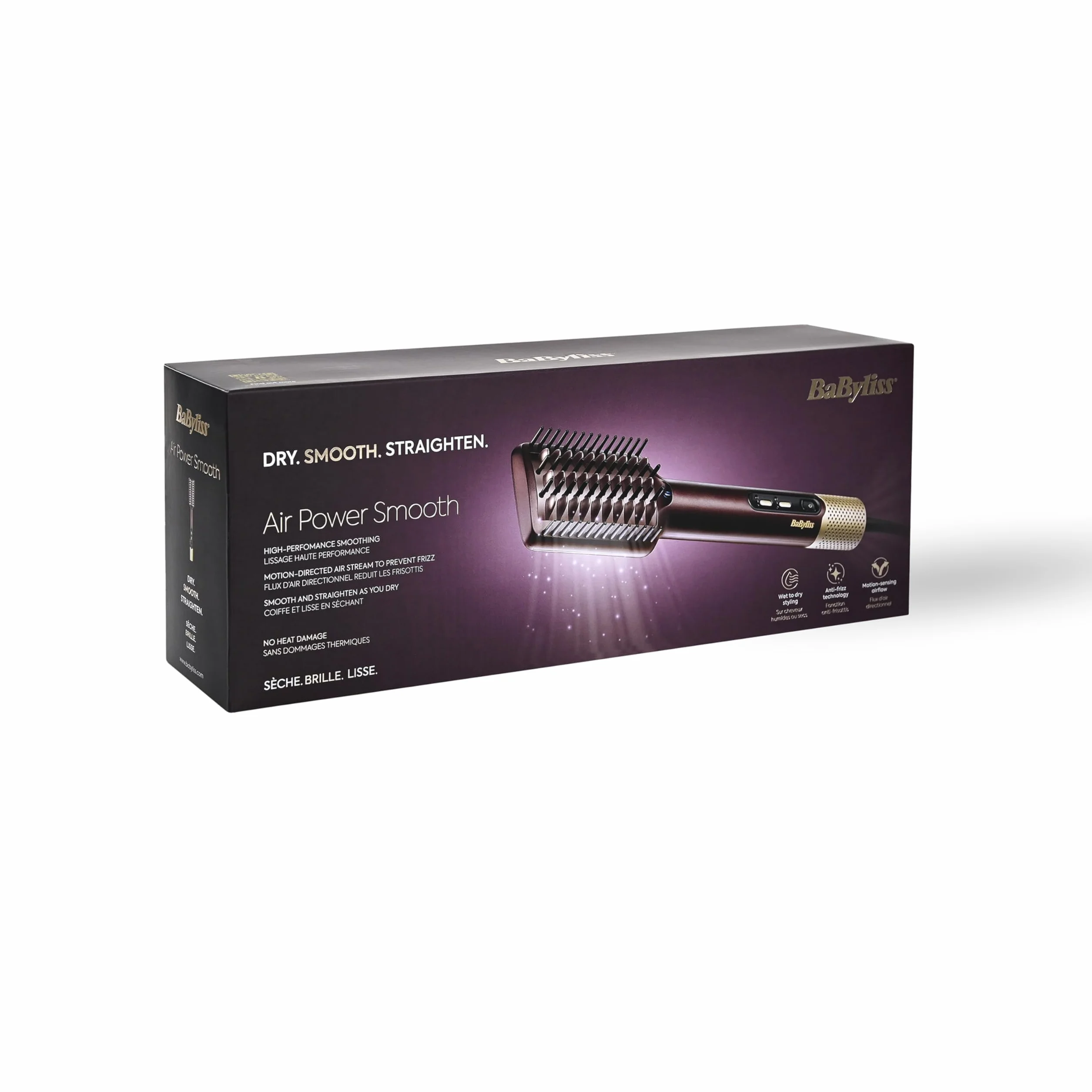 BaByliss Air Power Smooth AS6400E Cepillo Secador con Tecnología Iónica Antifrizz Alisado y Secado