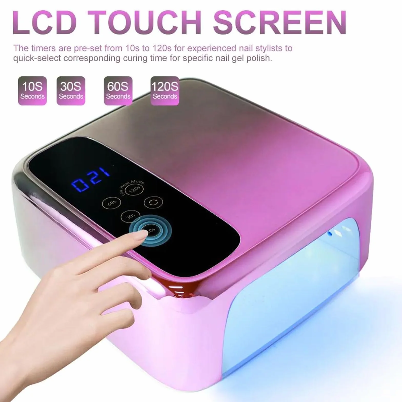 C,Secador de uñas Profesional de 36 LED, Recargable, con luz UV LED, Secado rápido para Todo Tipo de esmaltes en Gel. Ideal para Salones de Belleza.