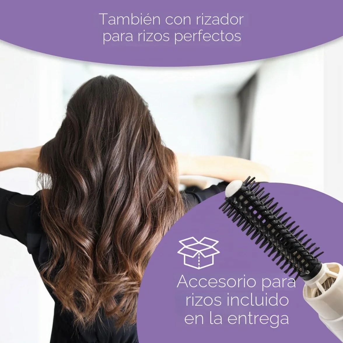 ProfiCare PC-HTH 3003 Campana de secado iónica 3 en 1 secador de pelo y cepillo rizador blanco