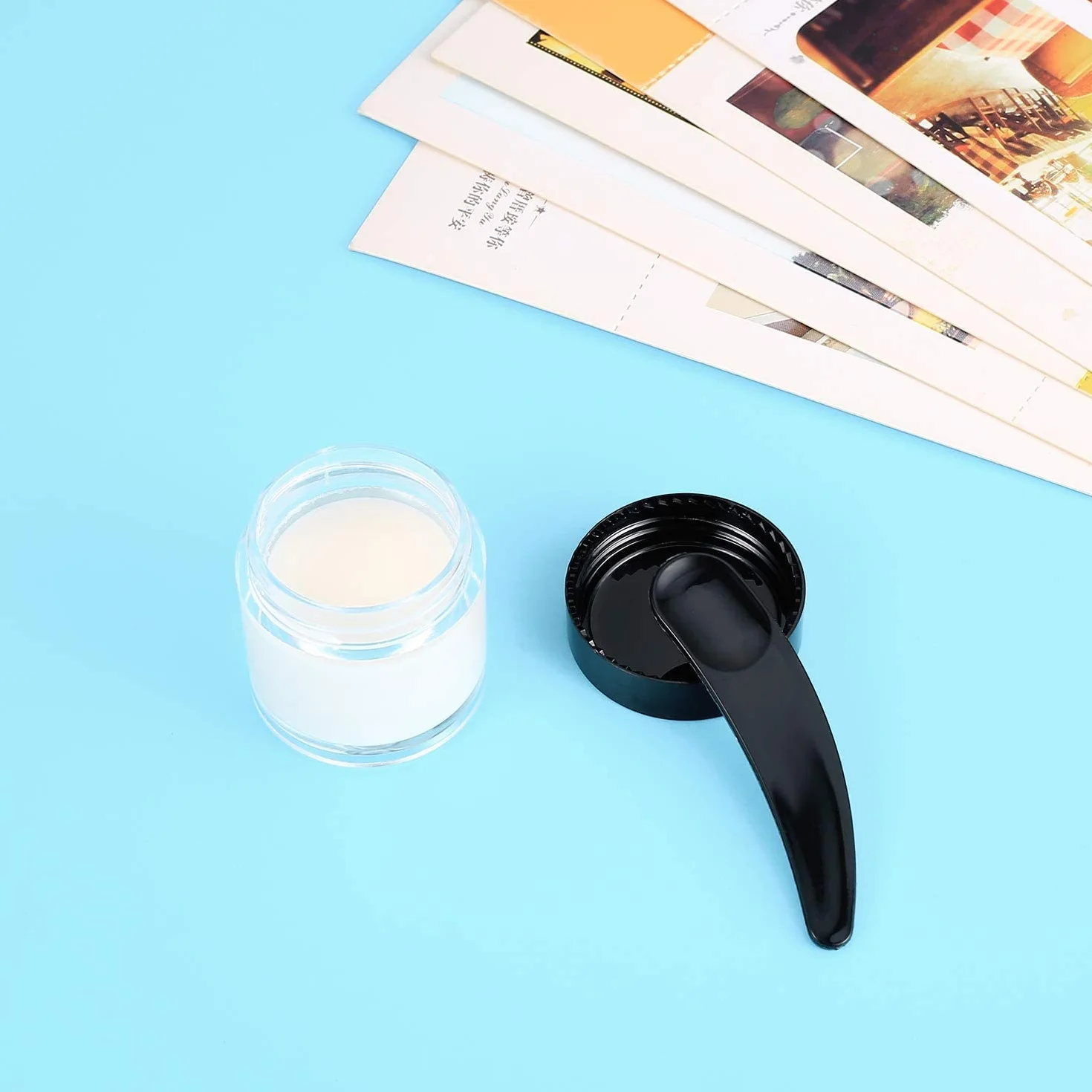 Tarros de Plástico 10g Envase Cosméticos Vacío Pequeño con Tapa para Crema Muestra, 30 Piezas (negro)