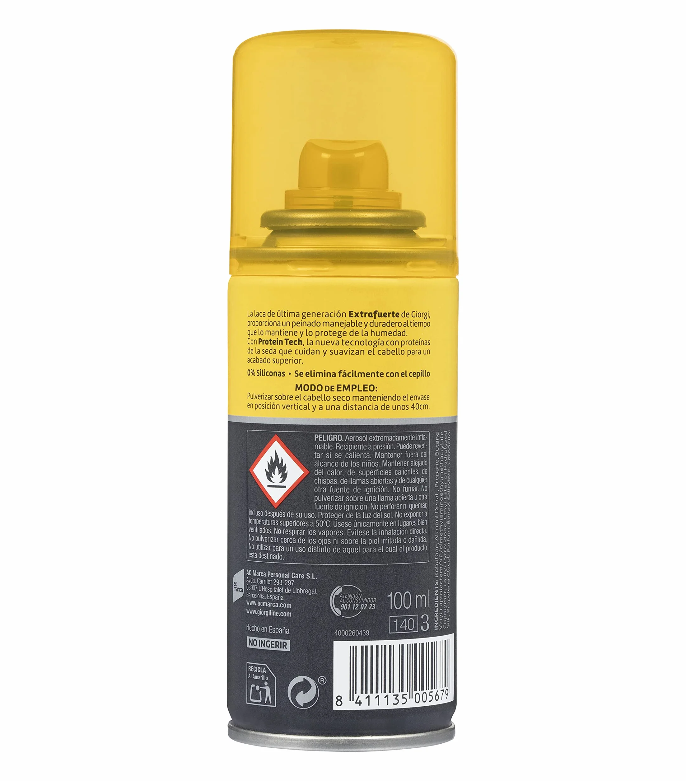 Giorgi Line Laca Extrafuerte Profesional Control Encrespamiento Brillo Suave Sin Siliconas 100 ml