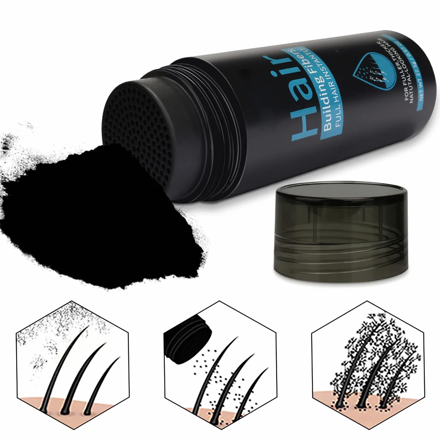Fibra capilar profesional para espesar el cabello (Media luz)