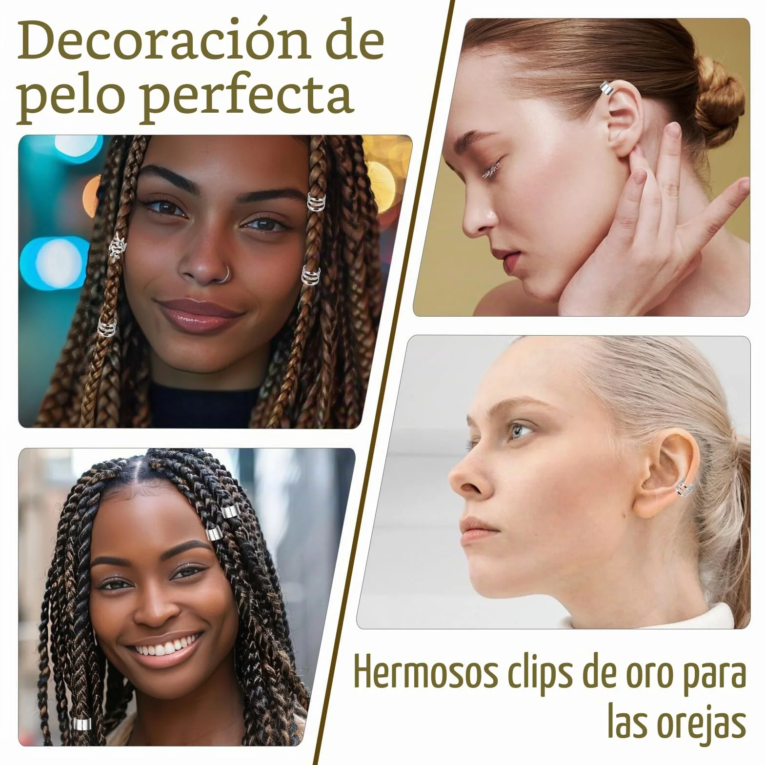 Molain 50 piezas Dreadlocks Joyas para el cabello, cuentas ajustables de metal para festivales