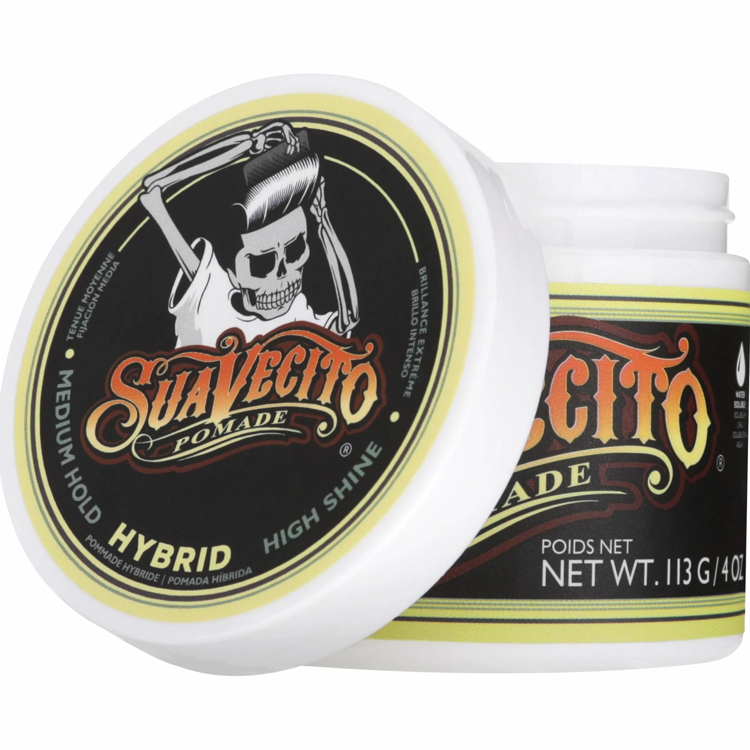 Suavecito Pomada Híbrida para Hombres, Agarre Medio, Alto Brillo, 4oz
