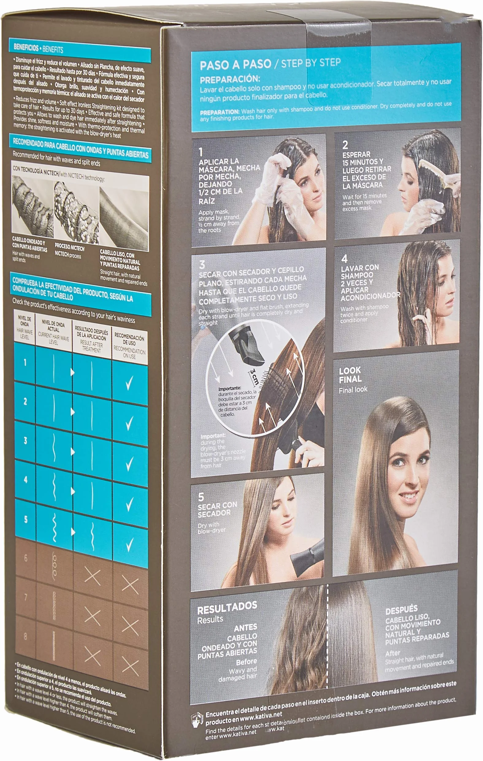 KATIVA Keratin Anti-Frizz Alisado Sin Plancha Repara Puntas 200 g