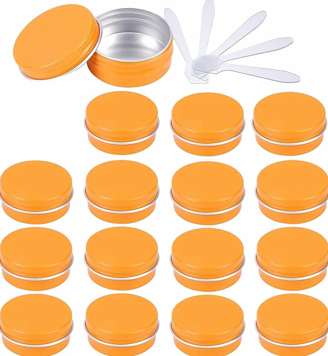 48 latas de aluminio con tapas rosca, tarros almacenamiento(Silver,10ml)