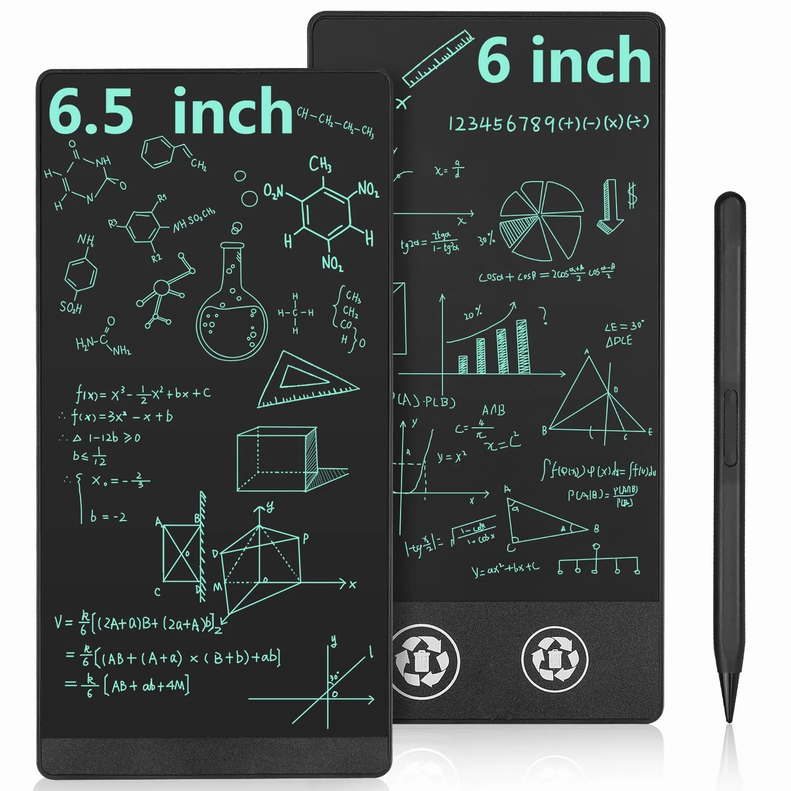 Czemo Tableta de Escritura LCD para Adultos, Mini Pizarra LCD 6,5+6,0 Pulgadas, Líneas HD 0.5 mm