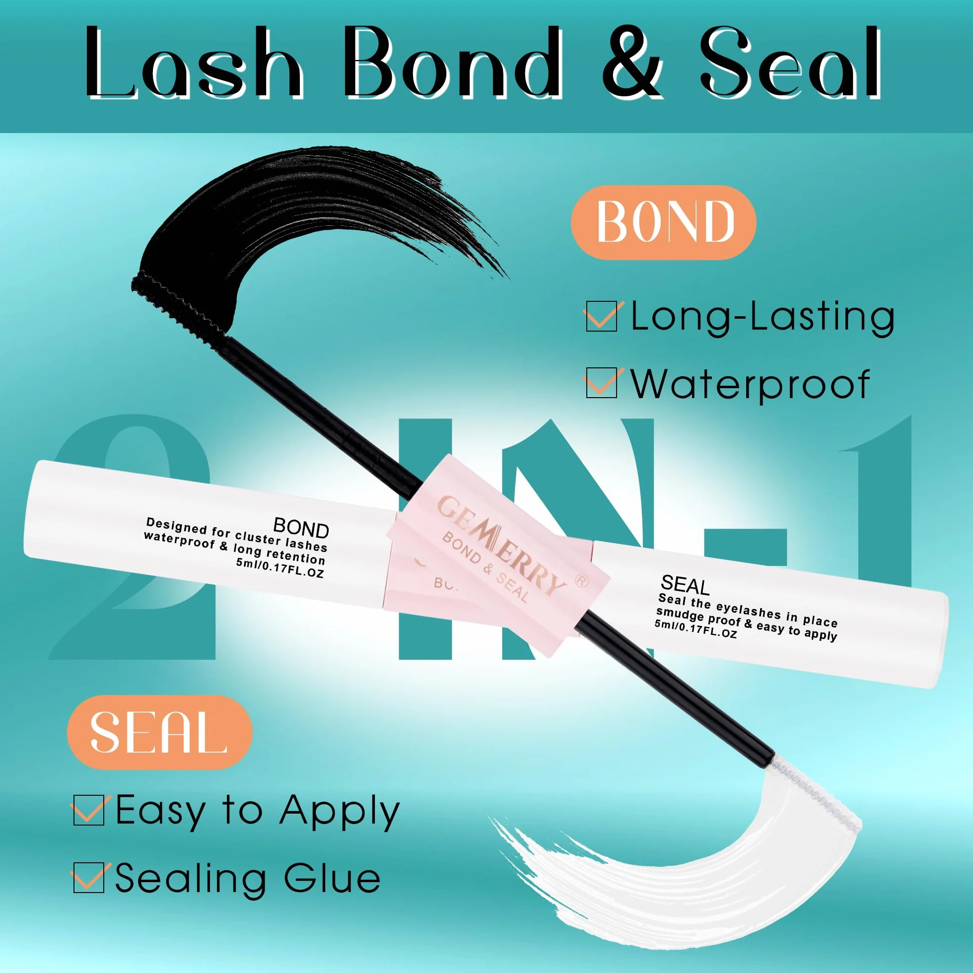 GEMERRY Kit Extension Pestañas Individuales DIY 80D 10-18mm Pelo a Pelo Pegamento Pinzas