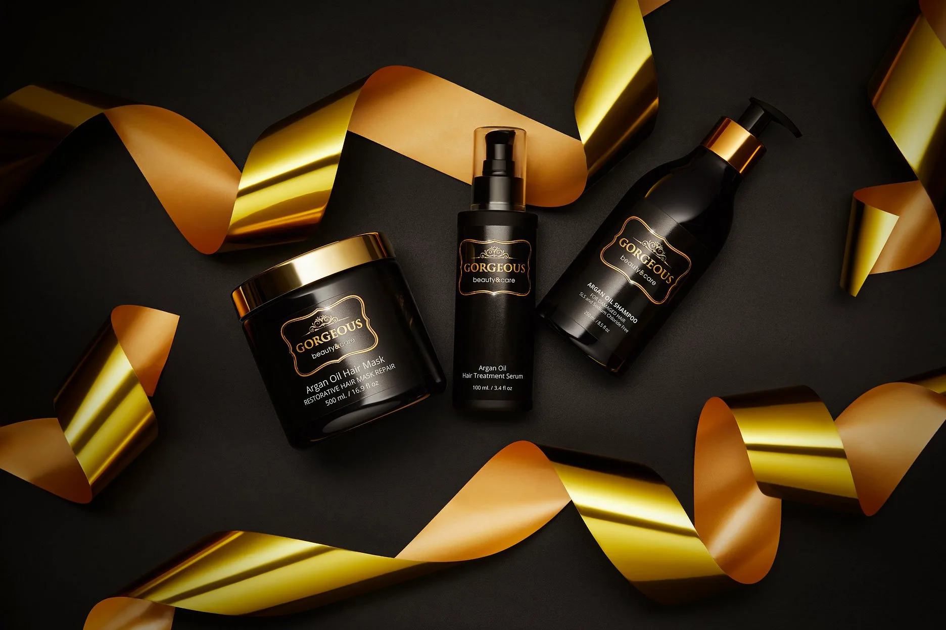 Set de 3 piezas de reparación de cabello con aceite de argán y aceite para proteger el cabello