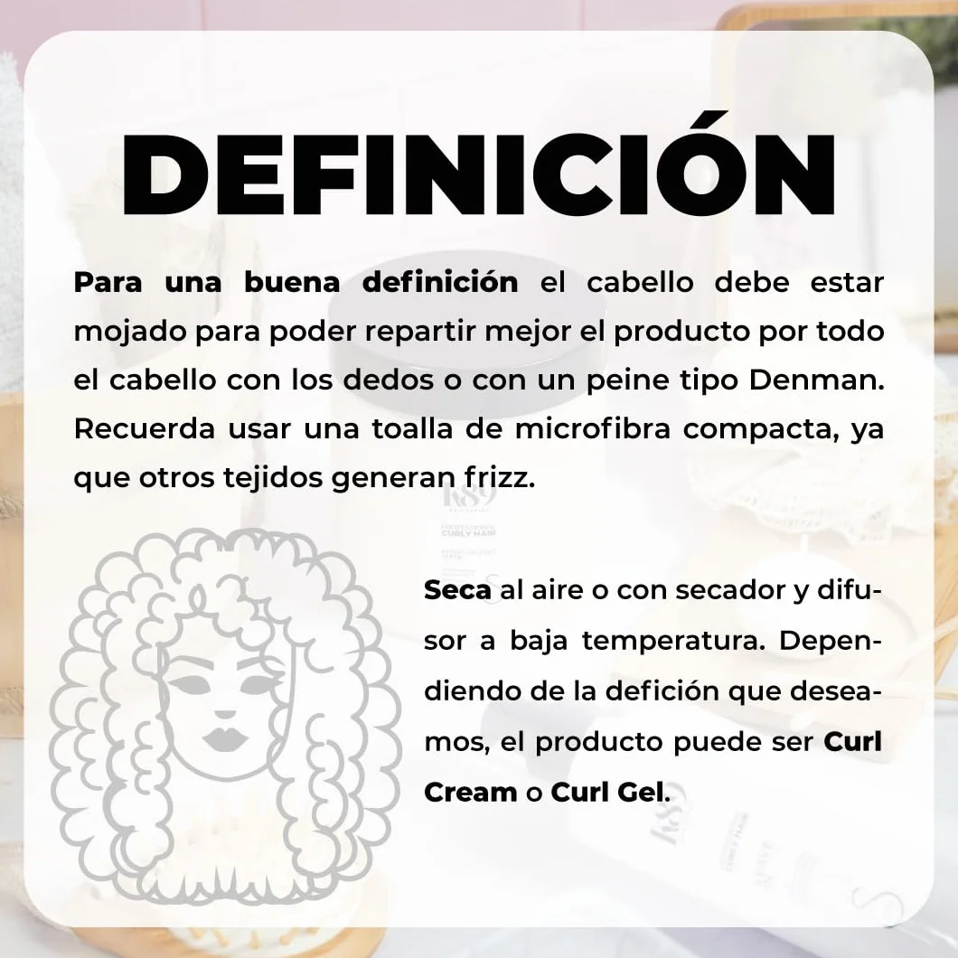 Curly Hair Curl Cream 250ml Crema definidora de rizos hidratación anti-frizz