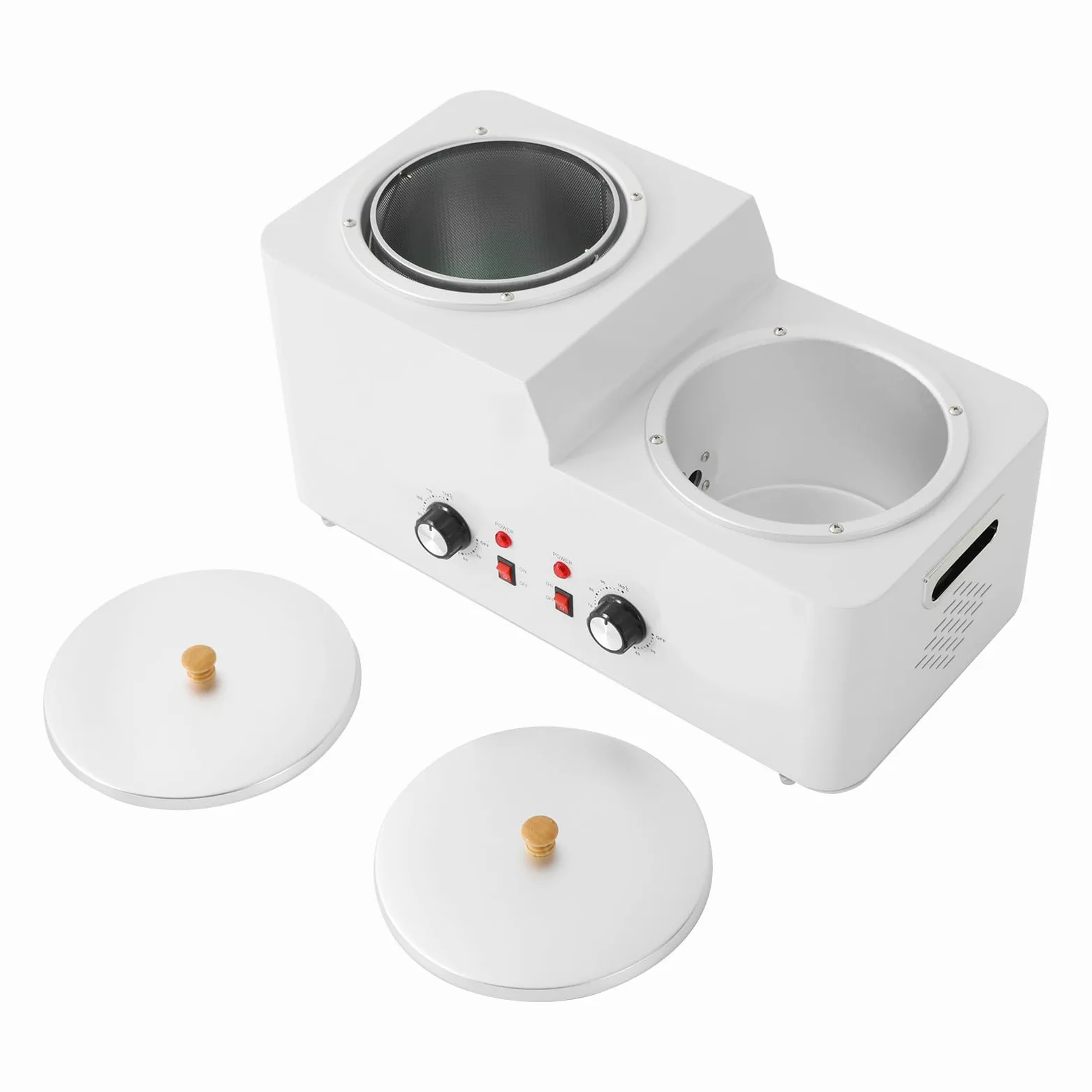 Calentador de cera eléctrico, calentador de cera de doble olla de 600 W, cera depilatoria, calentador de cera caliente de temperatura ajustable para el cuidado de la piel profesional y en casa