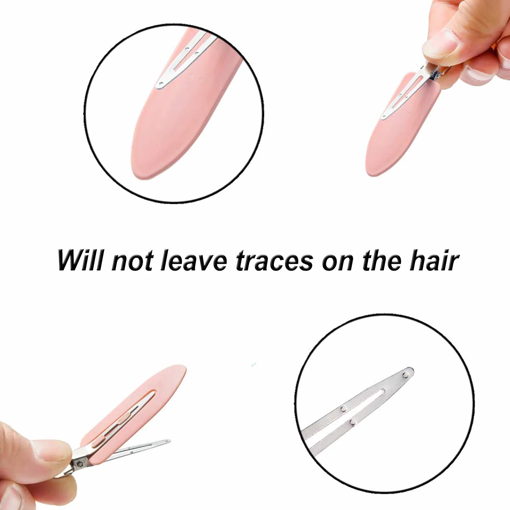 Pinzas para el Pelo sin Doblar Clips 9 Piezas Herramienta de Peinado Negro Blanco Rosa